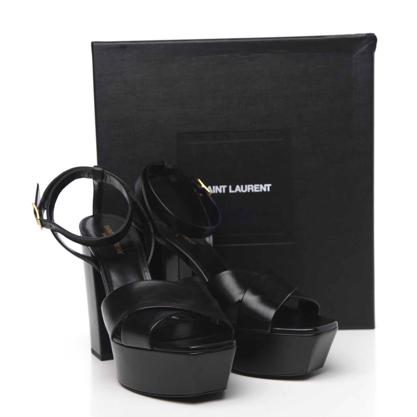 Calfskin Farrah 80 Platform Sandals 42 Black