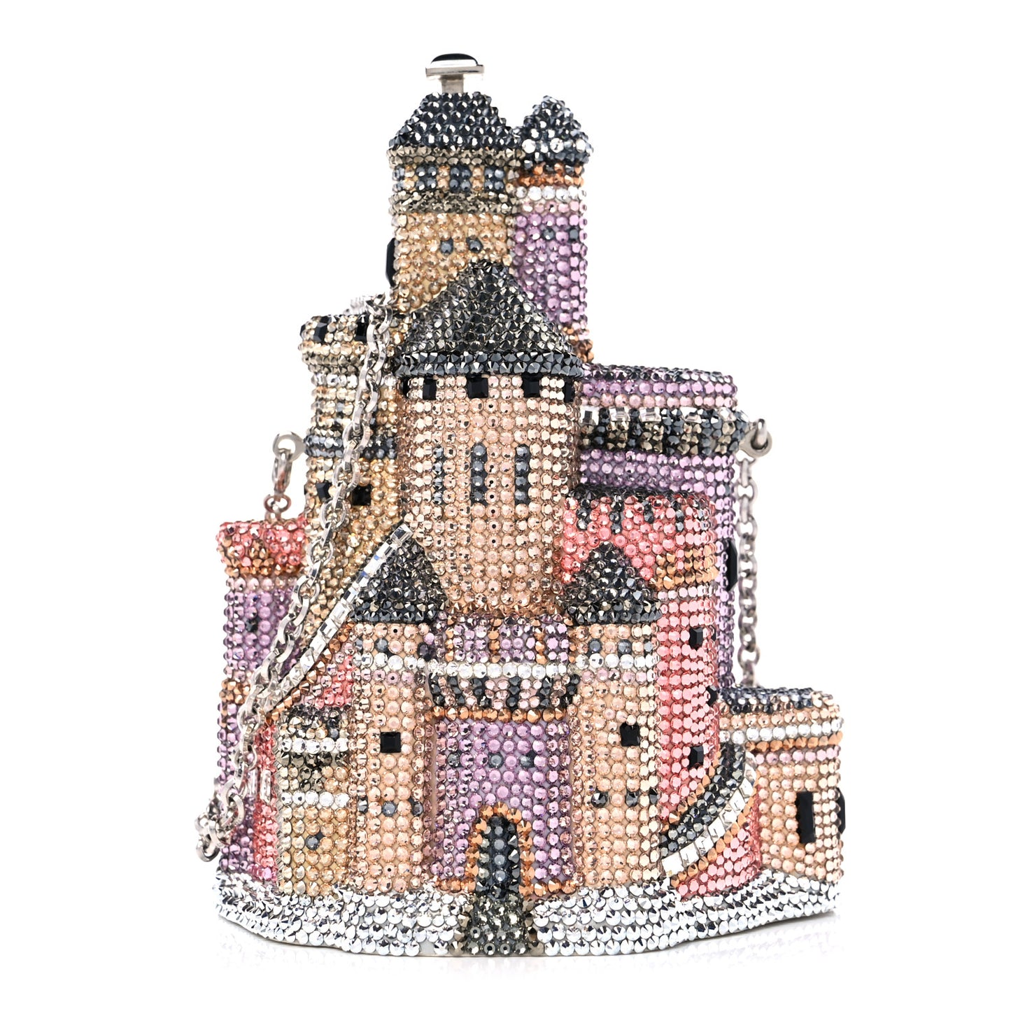 Swarovski Crystal Castle Minaudiere Clutch Multicolor
