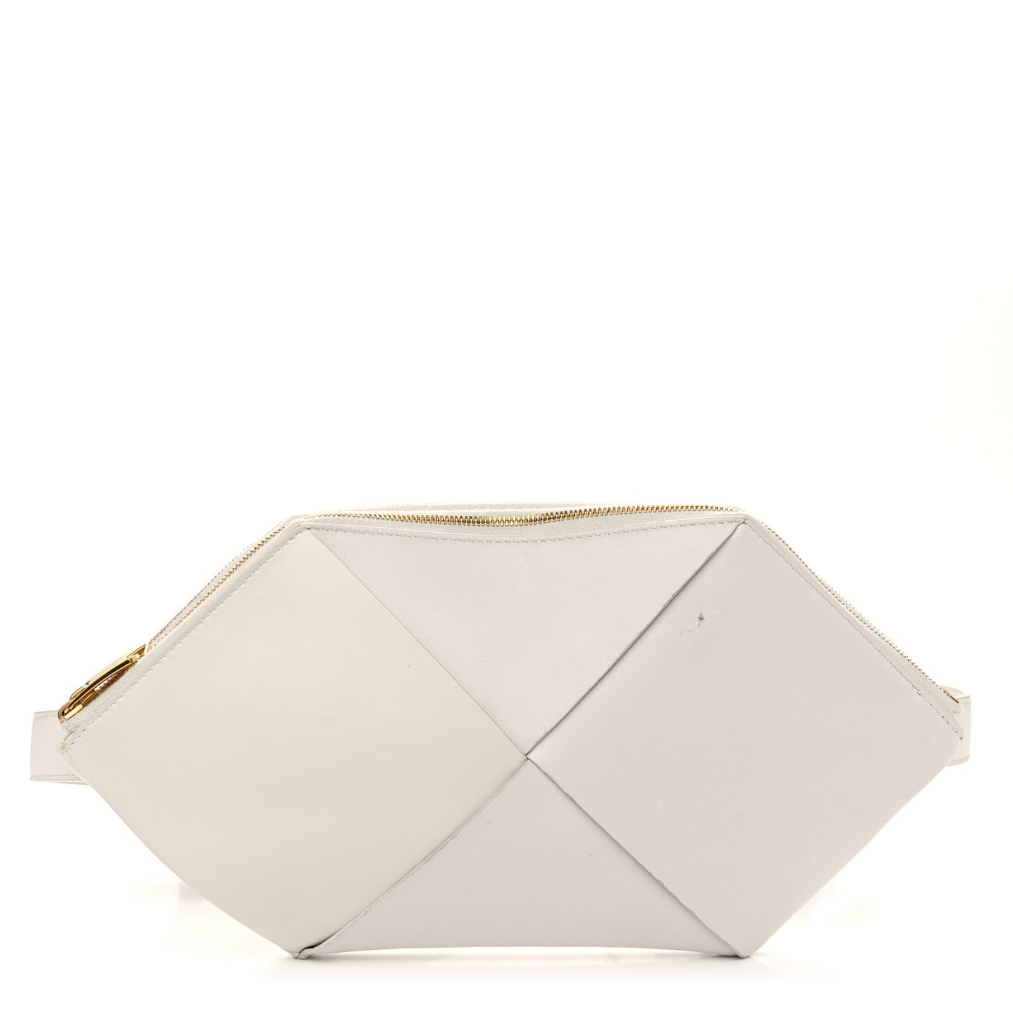 Nappa Maxi Intrecciato Hexagon Belt Bag White