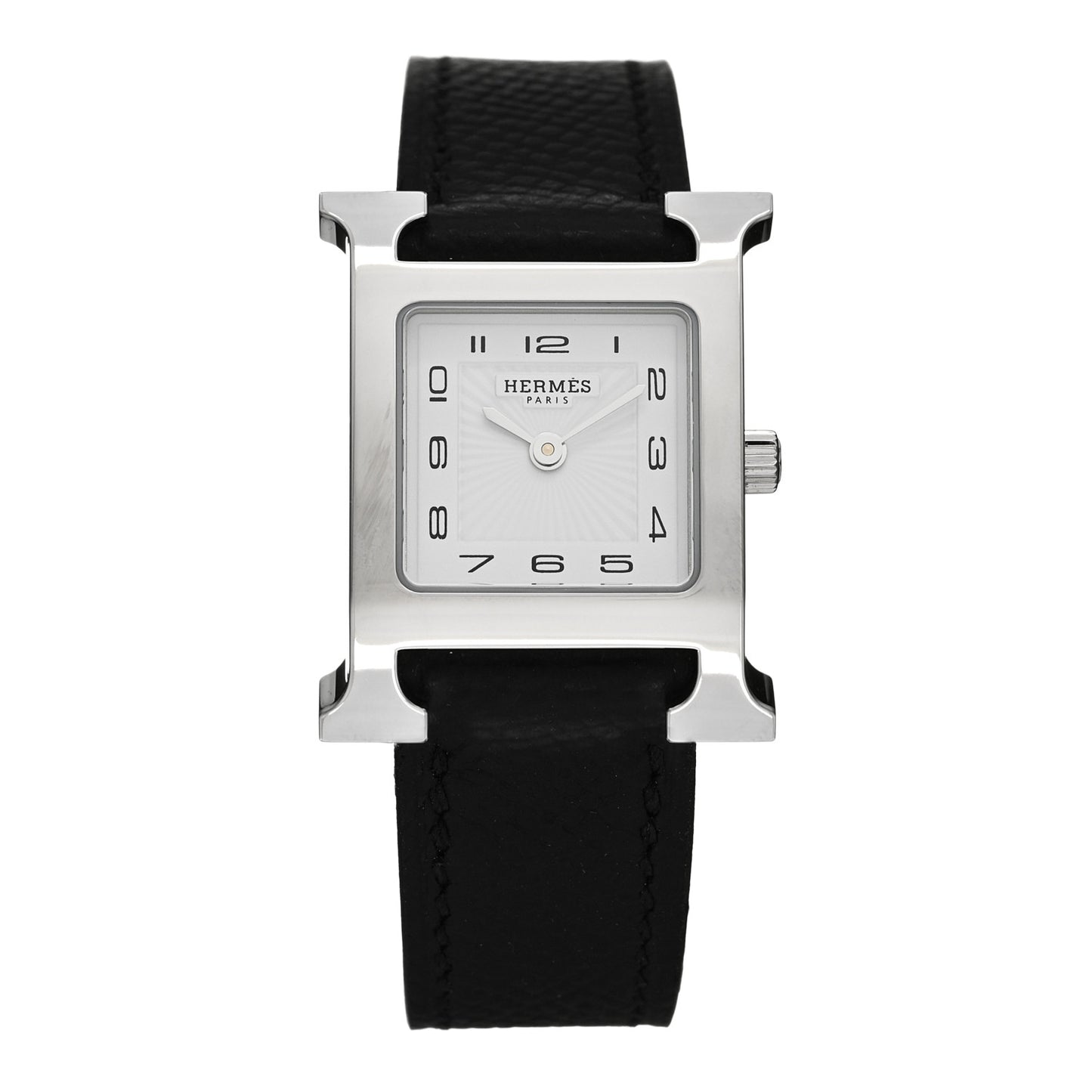 Stainless Steel Epsom 21mm Heure H Hour Quartz Watch Noir