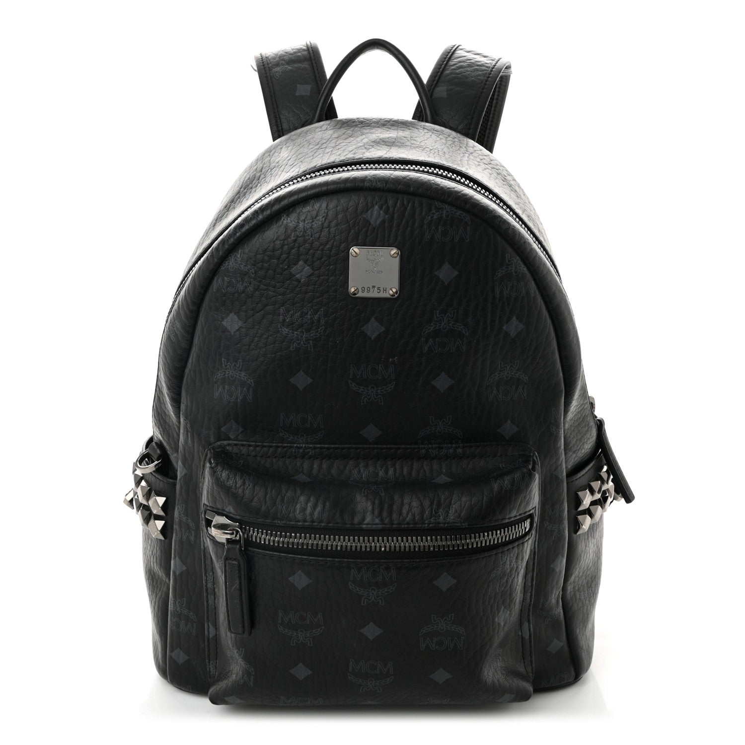 MCM Visetos Small Side Stud Stark Backpack Black 1734629  display picture 3