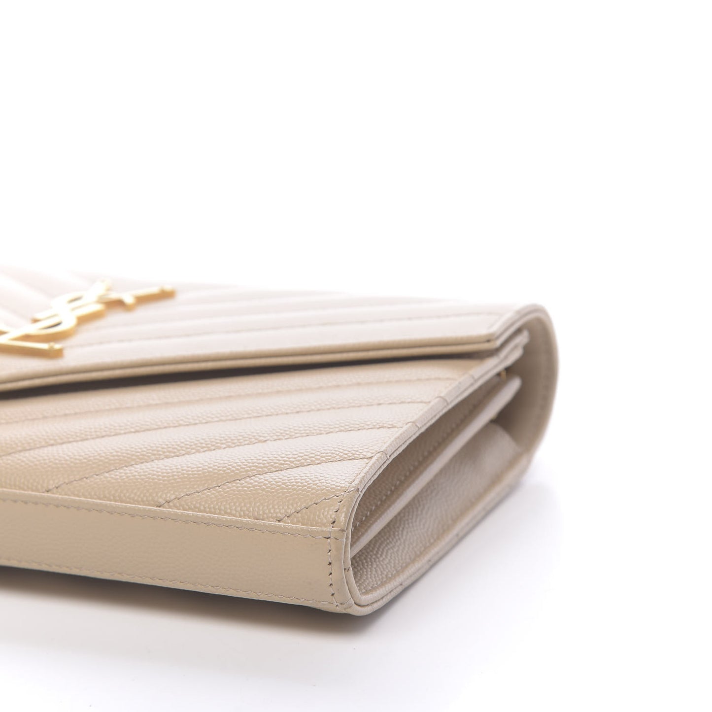 Grain De Poudre Matelasse Chevron Monogram Chain Wallet Nude Powder