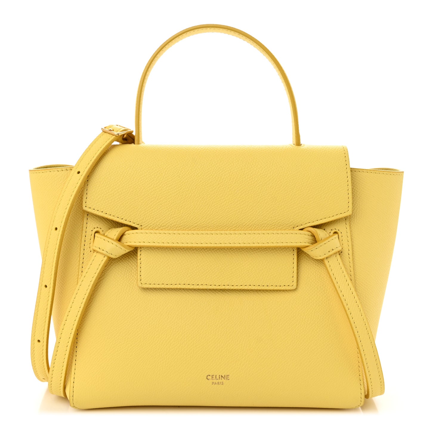 Grained Calfskin Nano Belt Bag Citron