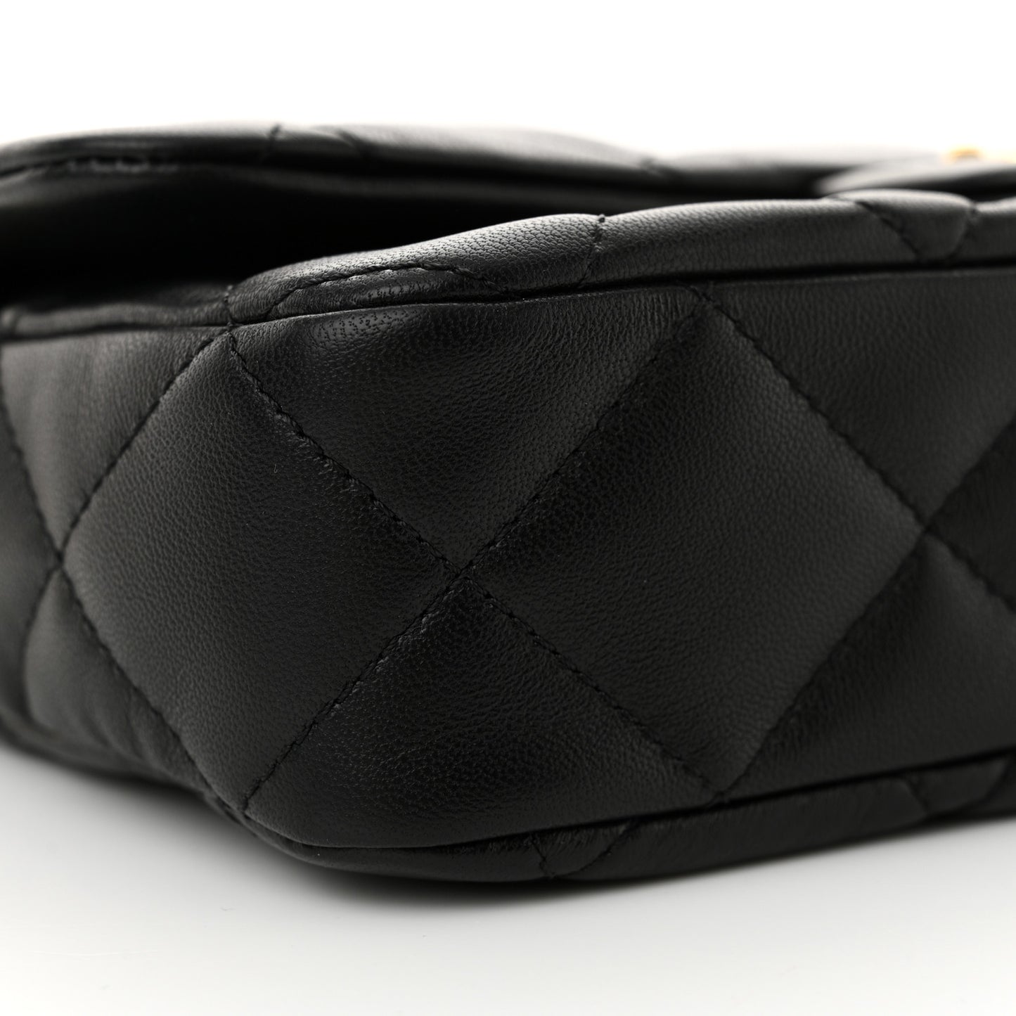 Lambskin Quilted Flap Black