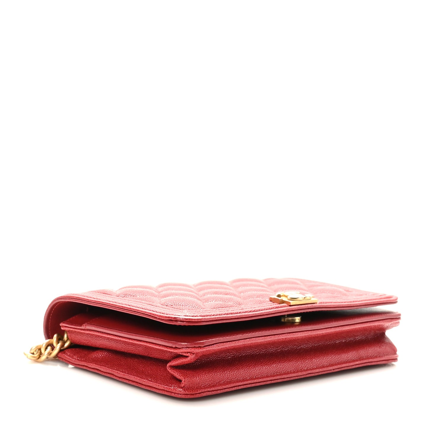 Caviar Quilted Boy Wallet On Chain WOC Red