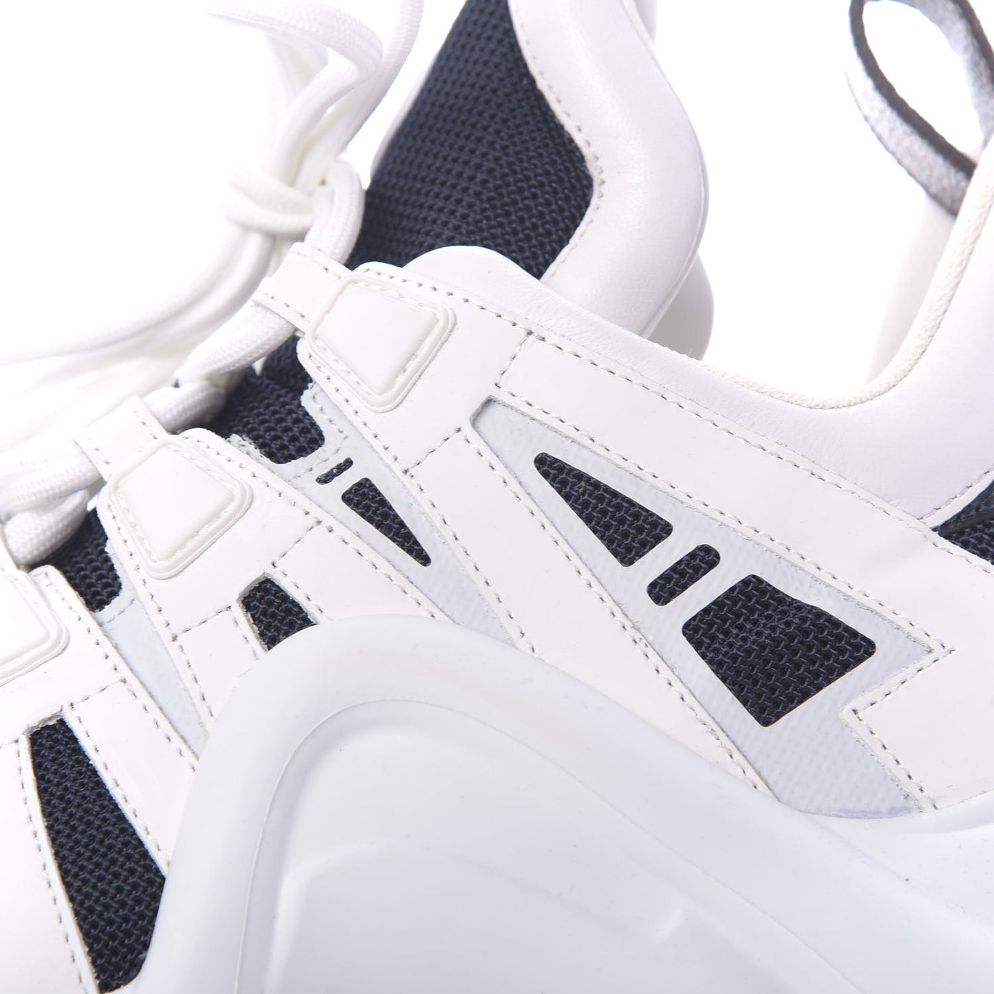 Calfskin Technical Nylon LV Archlight Sneakers 39 Marine