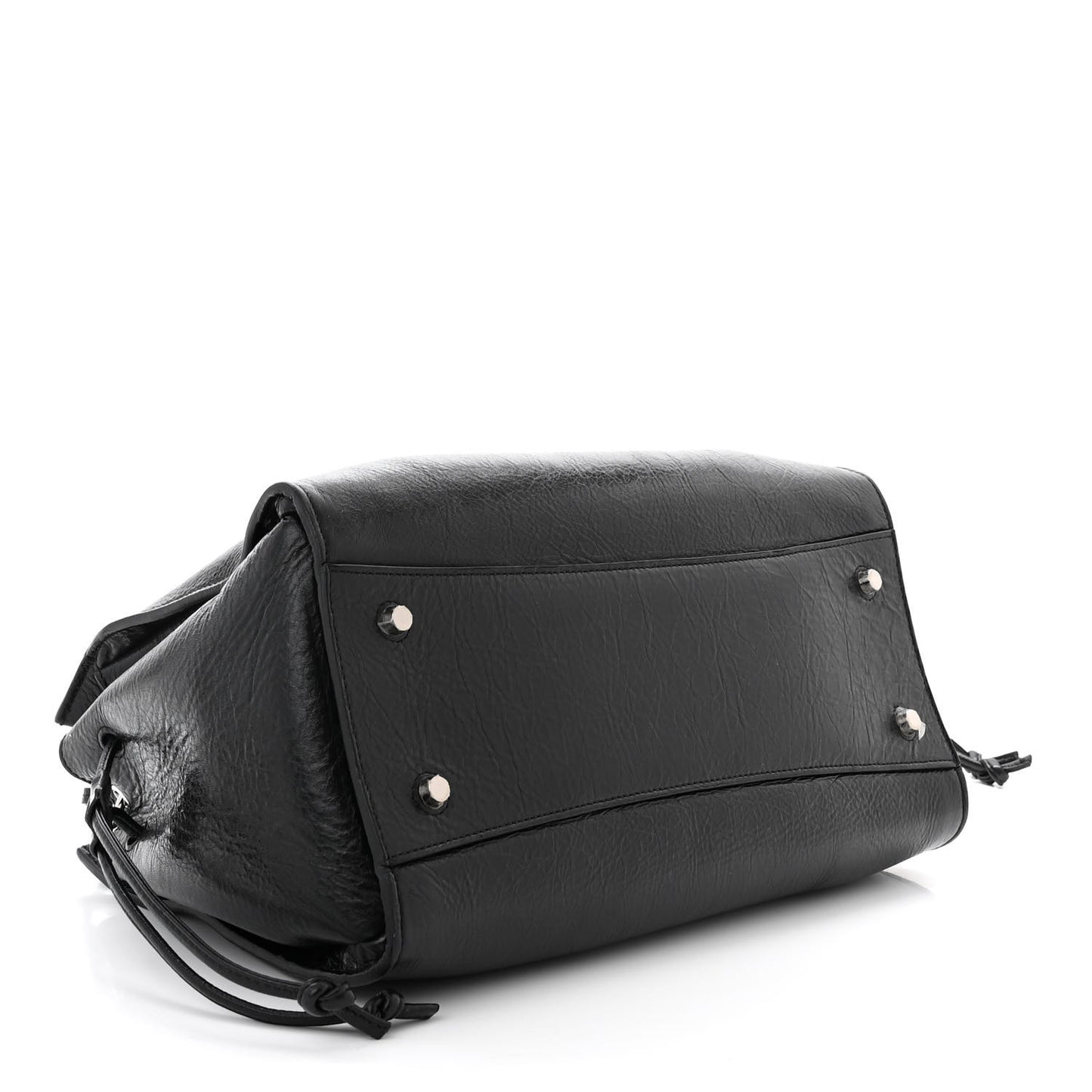 High Shine Calfskin Iris Tote Black