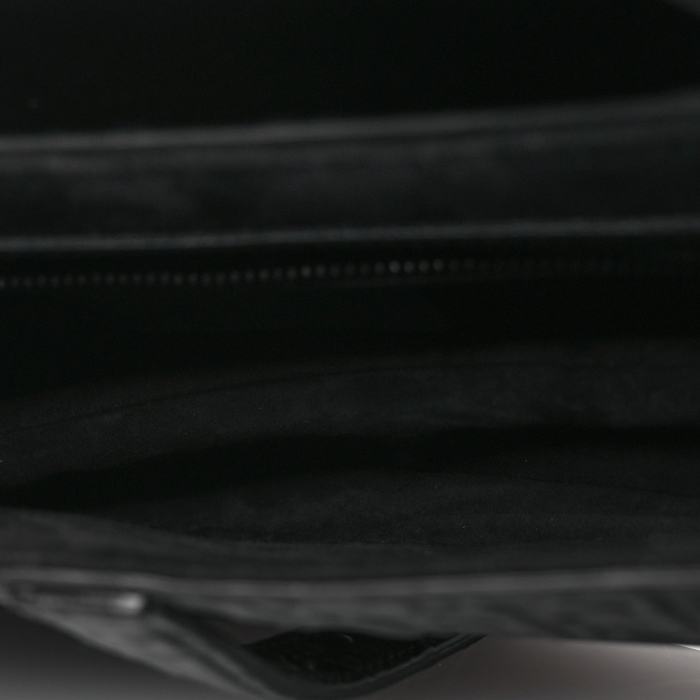 Calfskin Embossed Oblique Saddle Bag With Strap Black