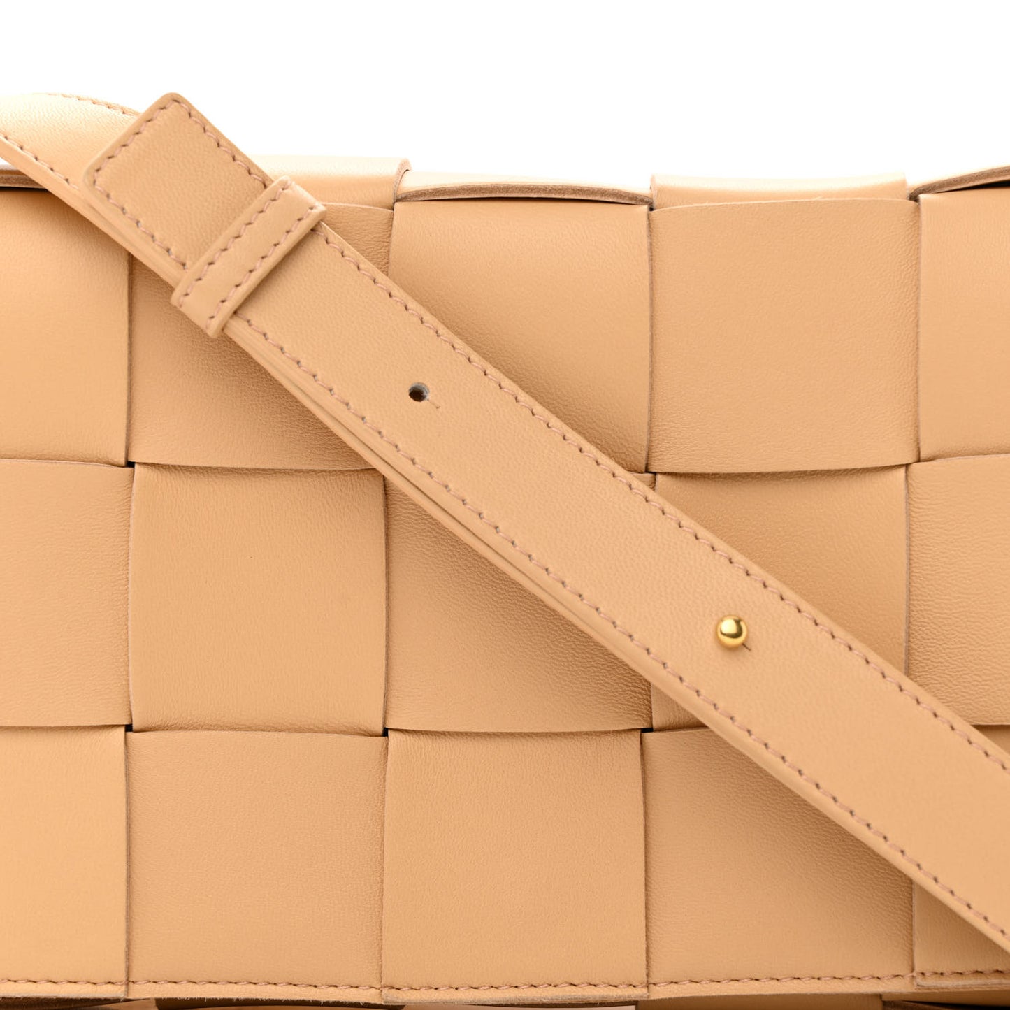 Lambskin Maxi Intrecciato Cassette Crossbody Bag Almond