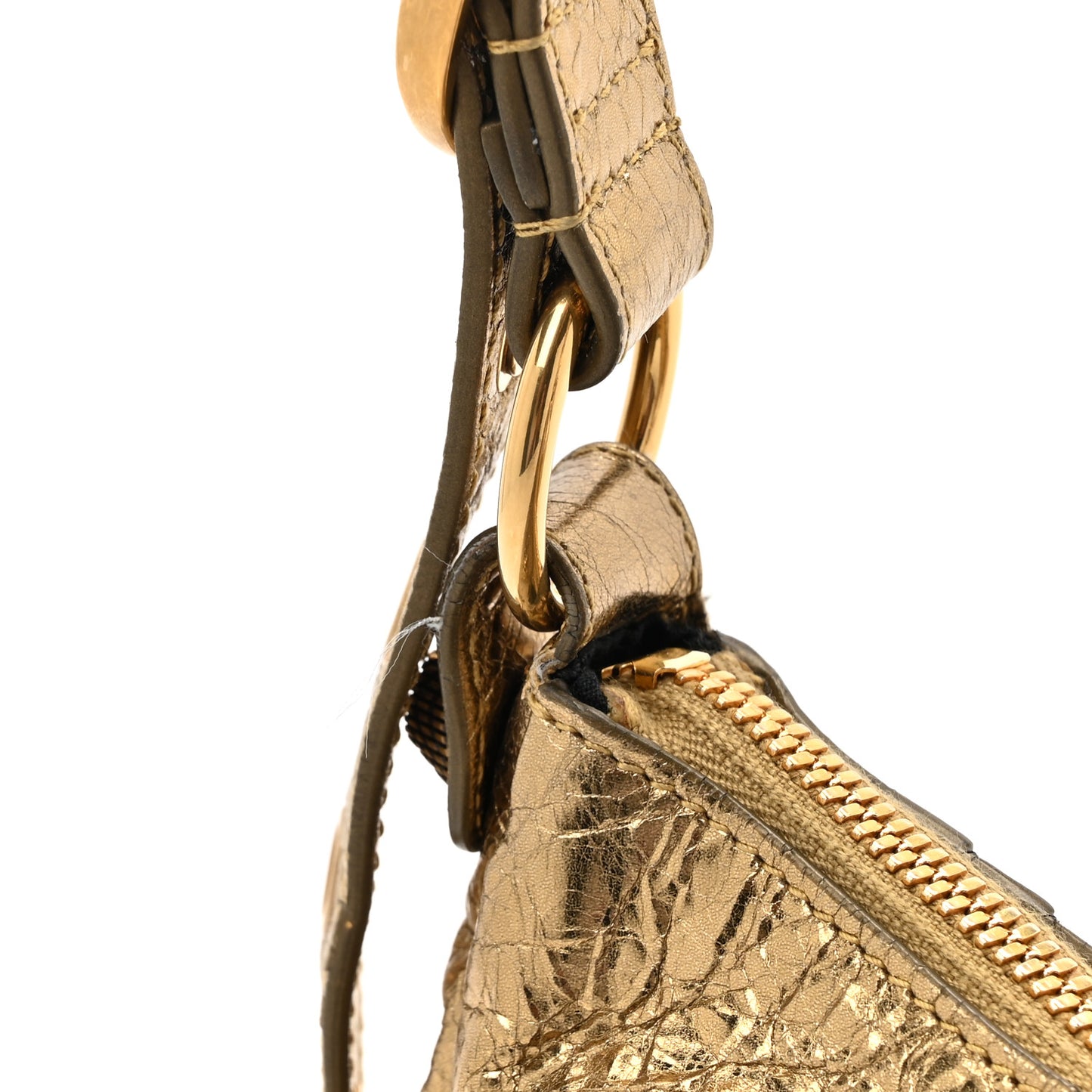 Metallic Agneau Arena Le Cagole Shoulder Bag XS Gold