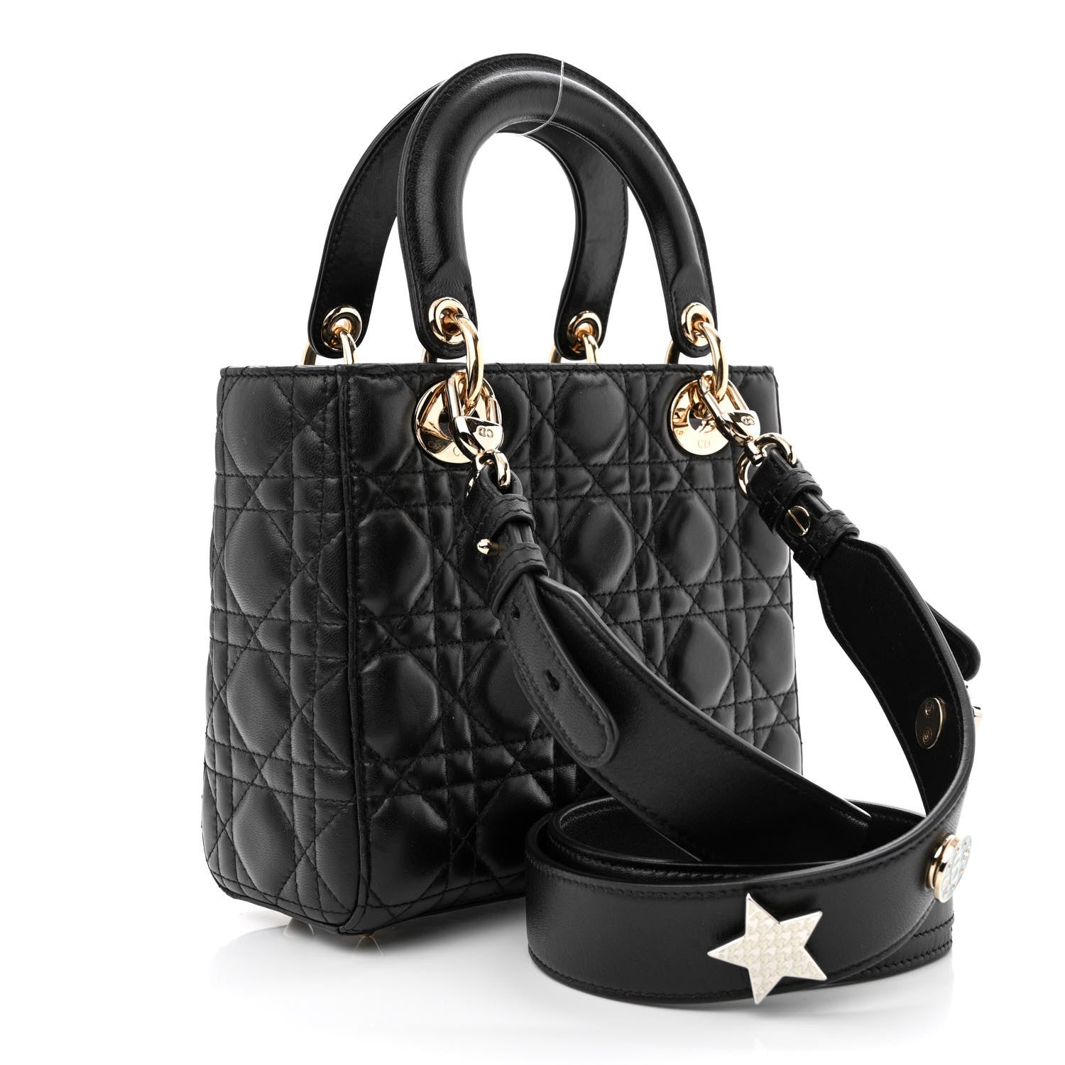 Christian Dior Lambskin Cannage Small Lucky Badges My Lady Dior Black 3 of 10
