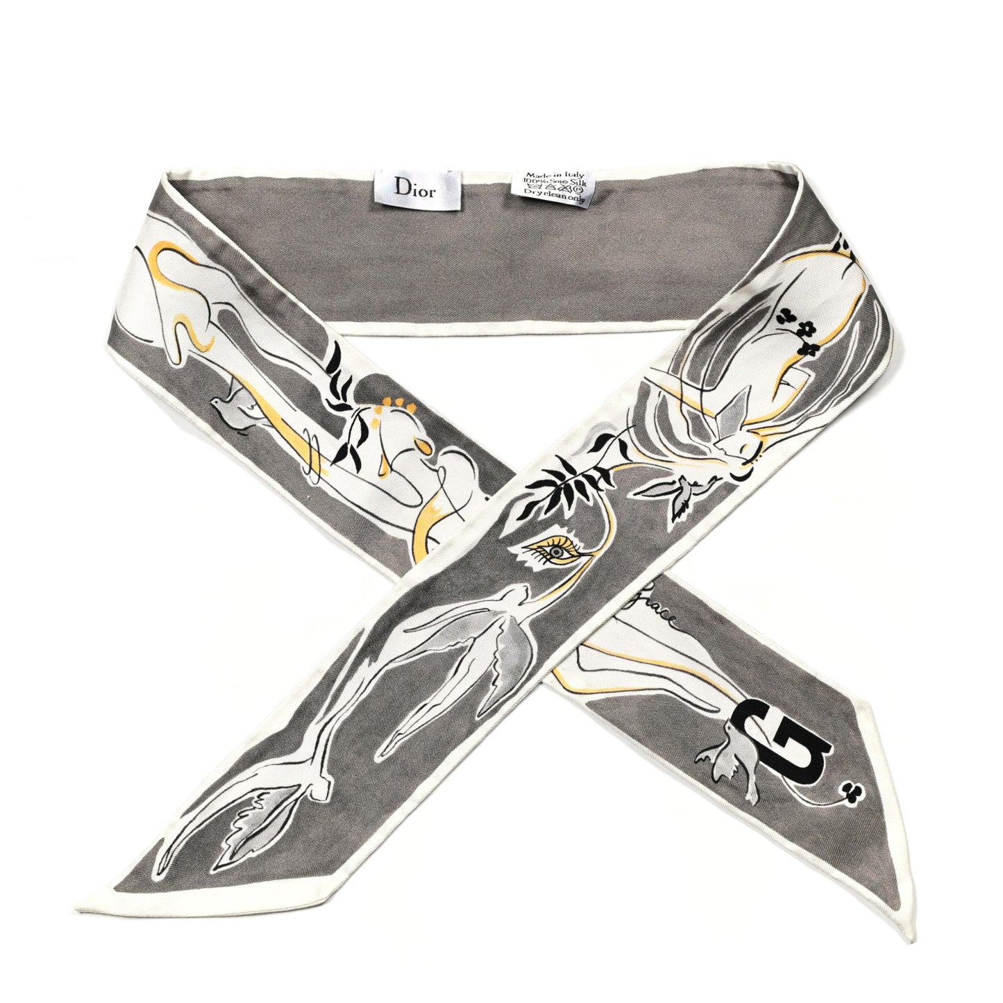 Silk ABCDior Mitzah G Scarf Grey