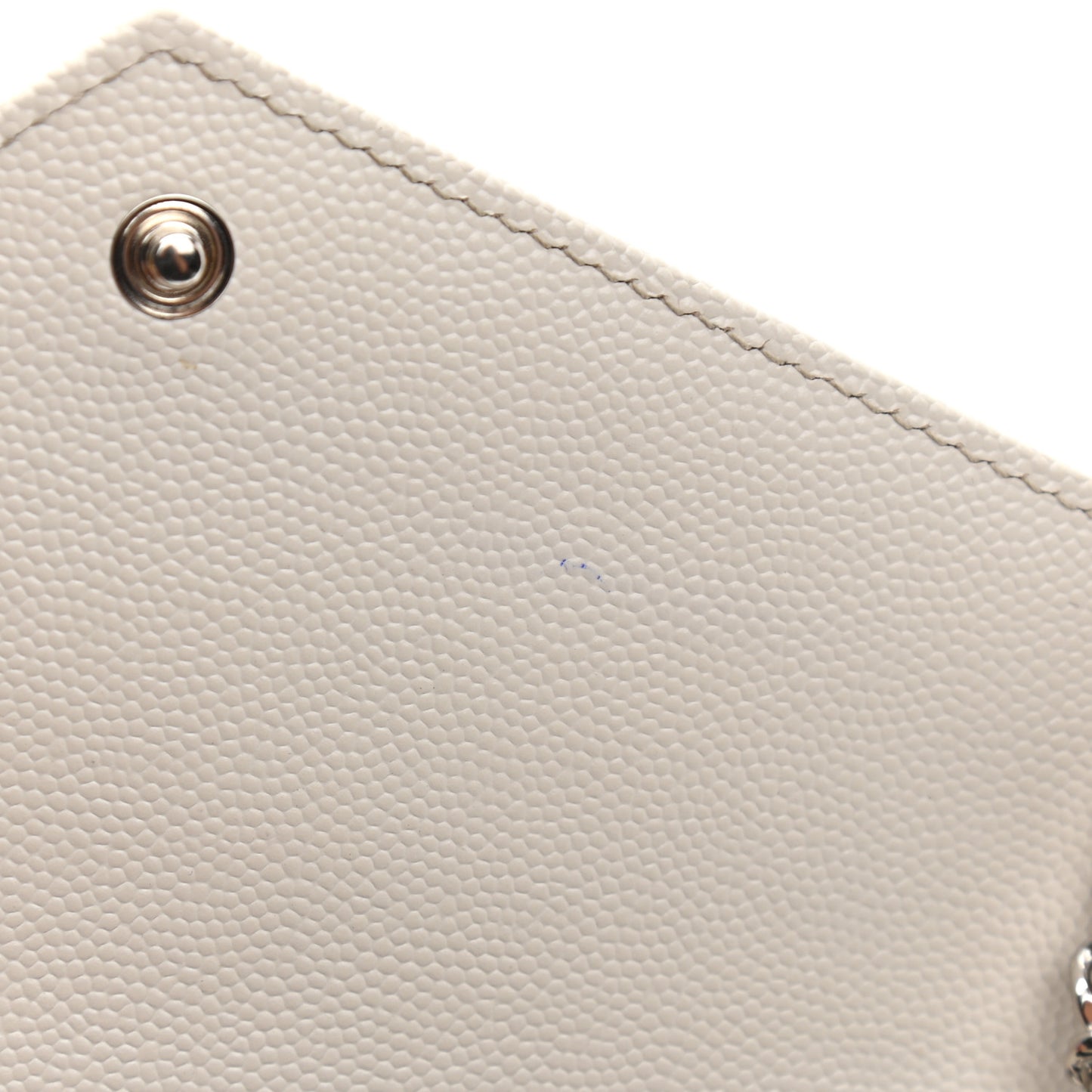 Grain De Poudre Matelasse Chevron Monogram Envelope Chain Wallet Optical White