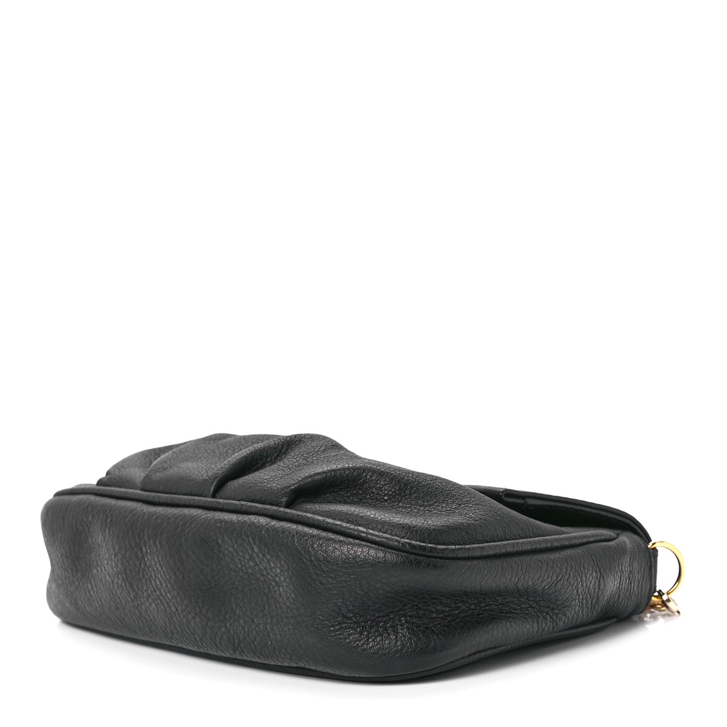 Vitello Flamingo Fendista Pouchette Crossbody Black