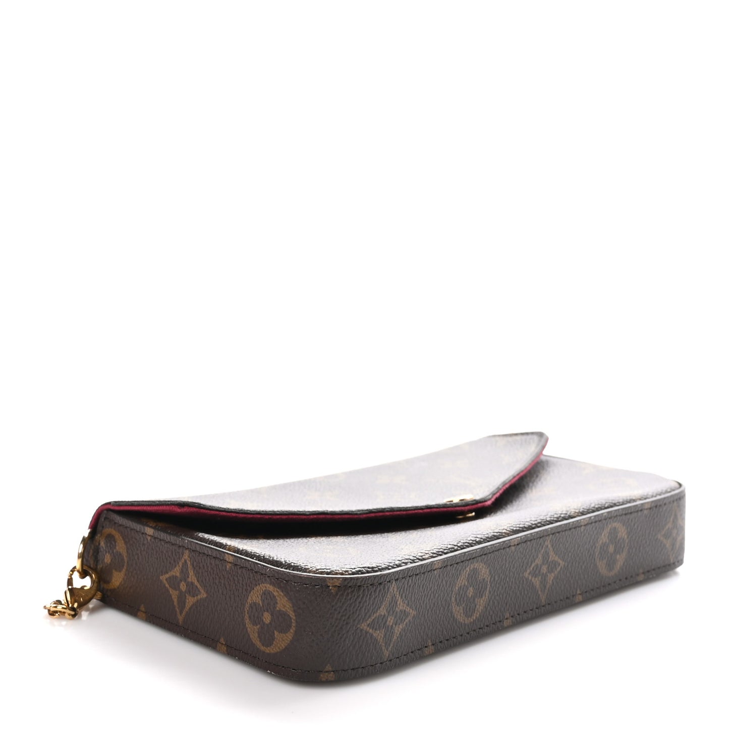 Monogram Pochette Felicie Chain Wallet Fuchsia