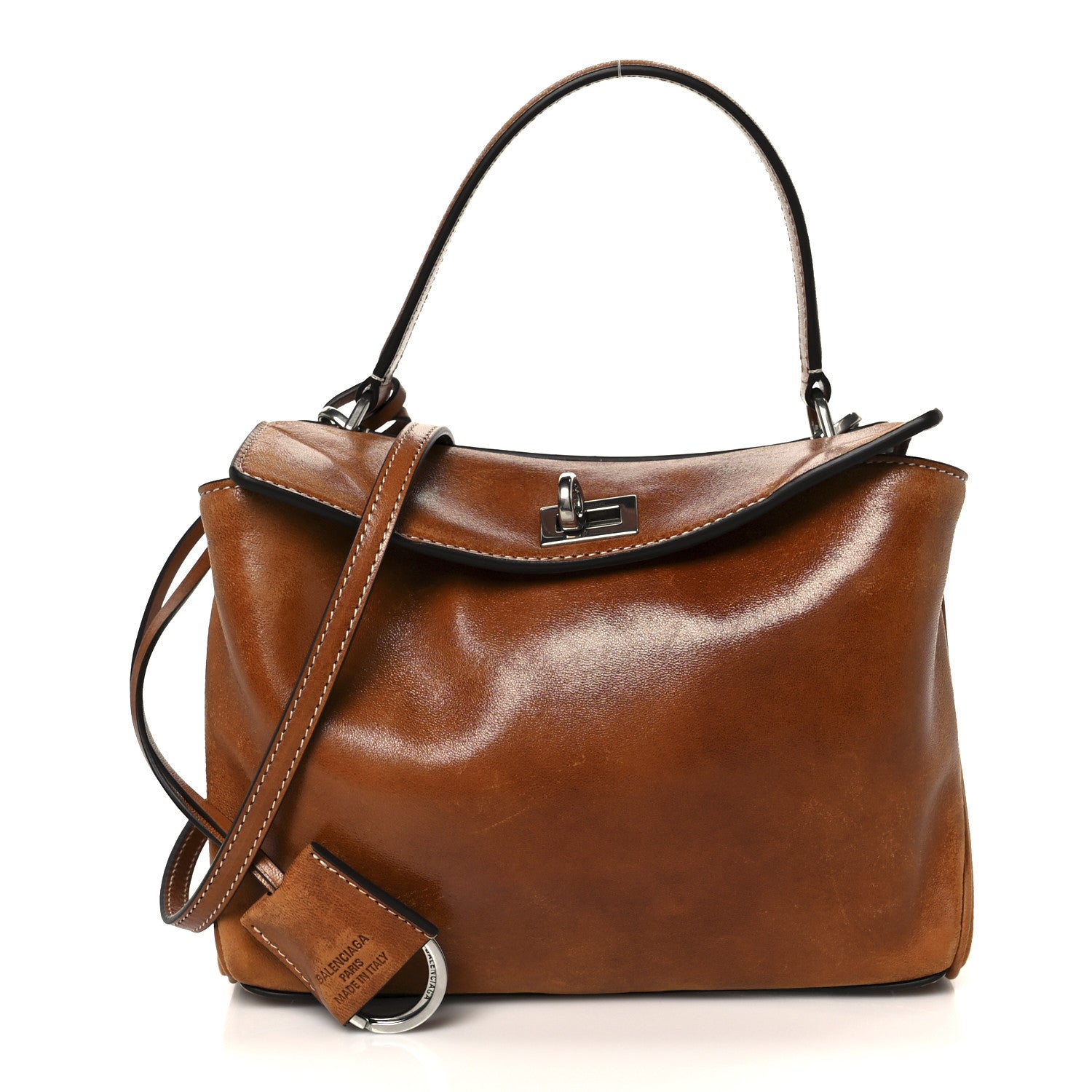 バルバディーン Balenciaga Vegetable Tanned Lambskin Mini Rodeo Top Handle Handbag
