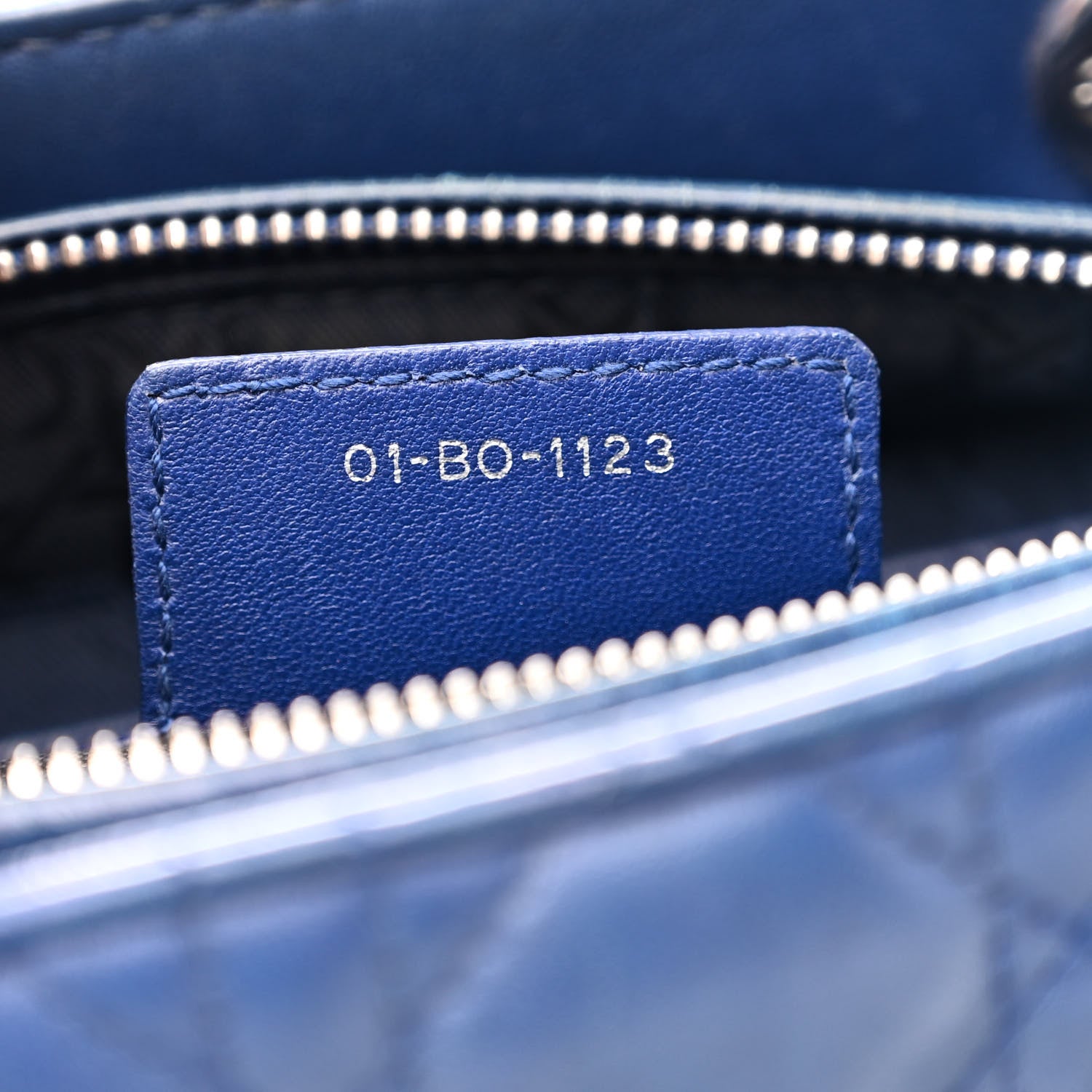 Christian Dior Lambskin Cannage Medium Lady Dior Blue 7 of 15