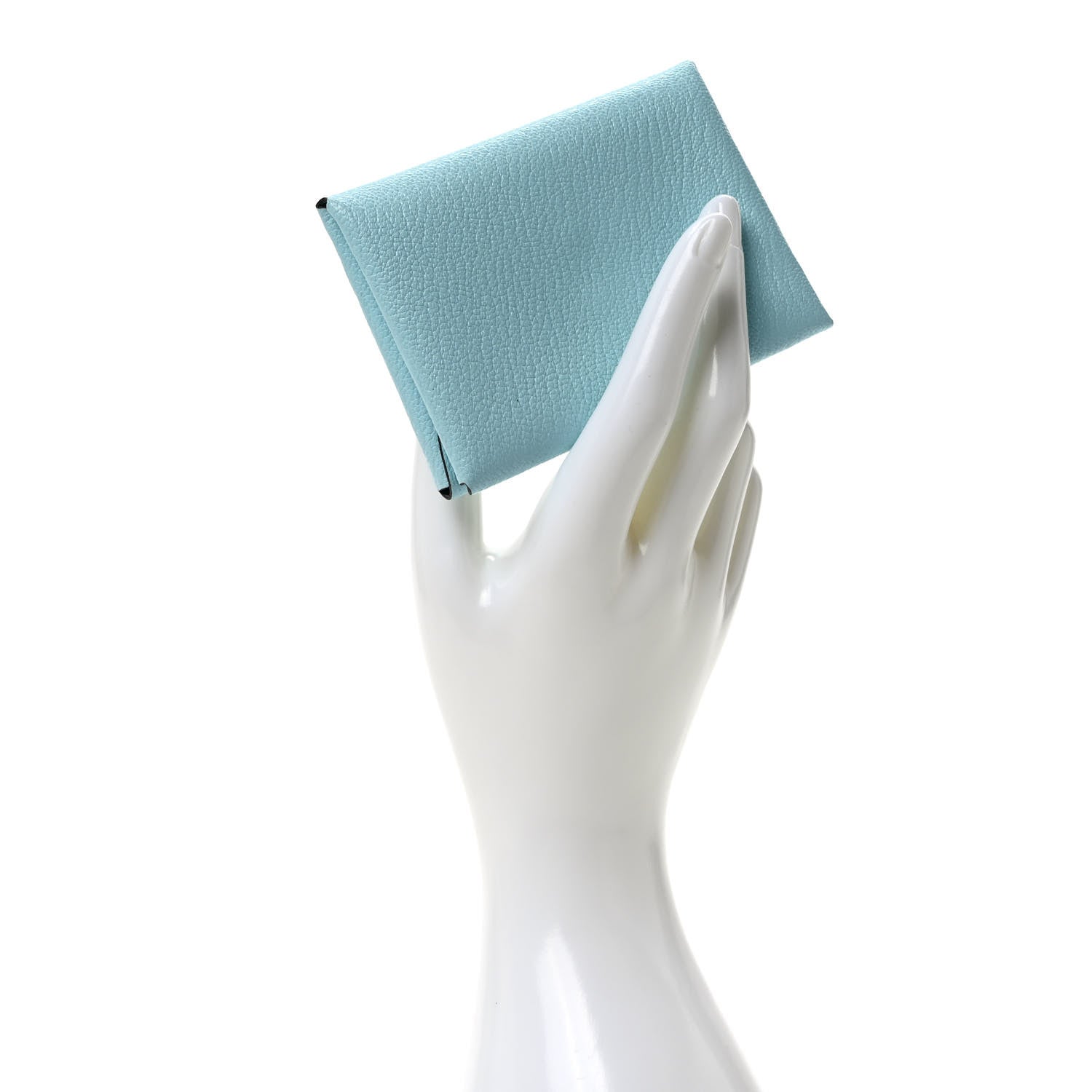 Hermes Chevre Mysore Calvi Duo Card Case Bleu Zephyr 2 of 7