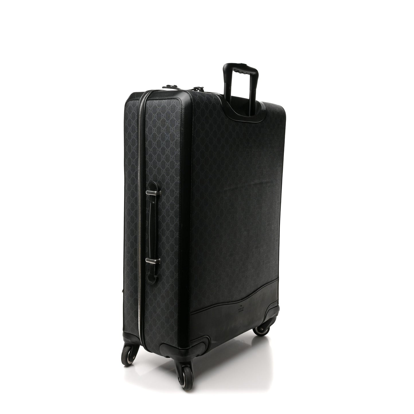 GG Supreme Monogram Large Four Wheel Suitcase Black Grey