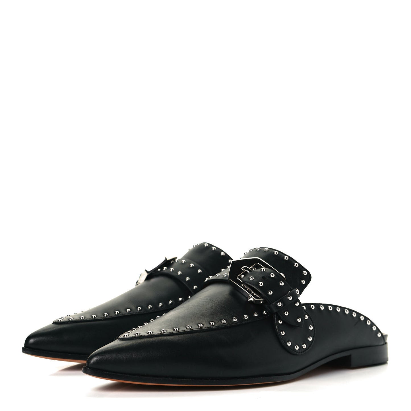 Calfskin Studded Elegant Loafer 37 Black