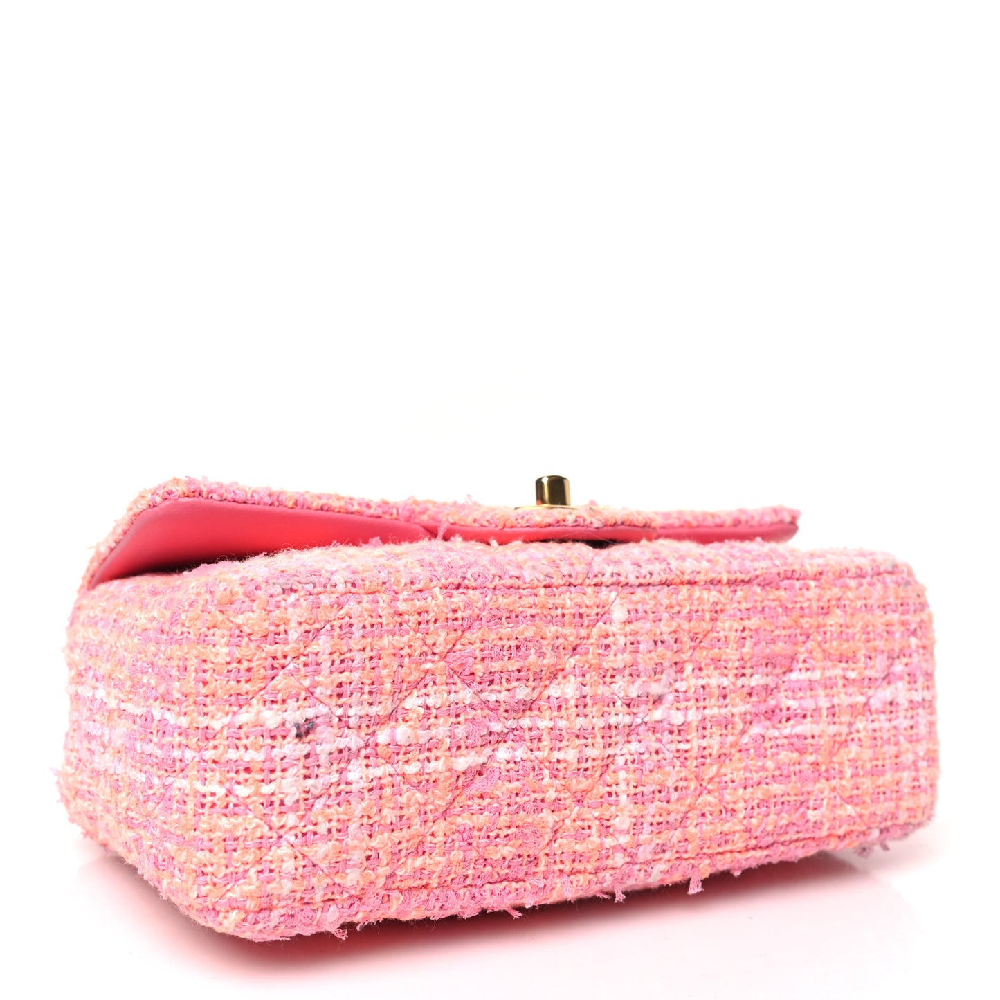 Tweed Quilted Mini Rectangular Flap Pink Orange White