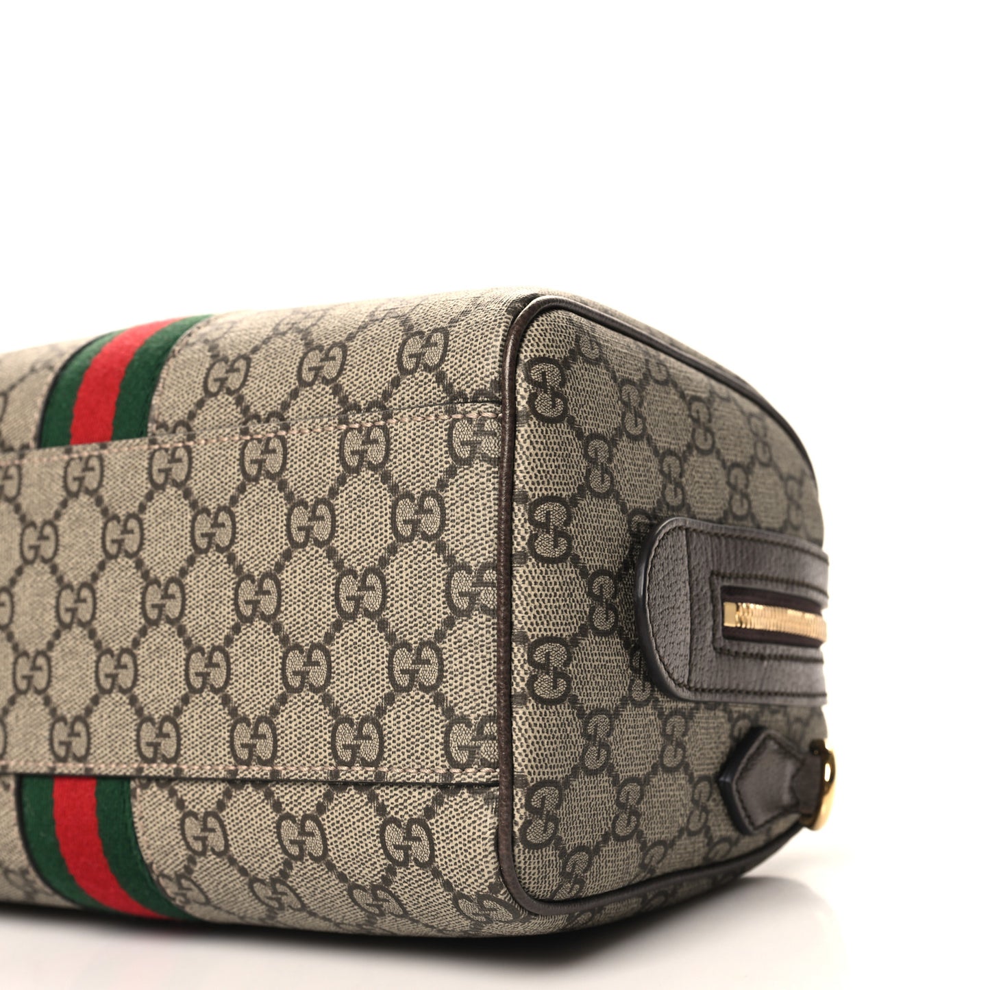 GG Supreme Monogram Web Small Ophidia Top Handle Bag Beige Ebony
