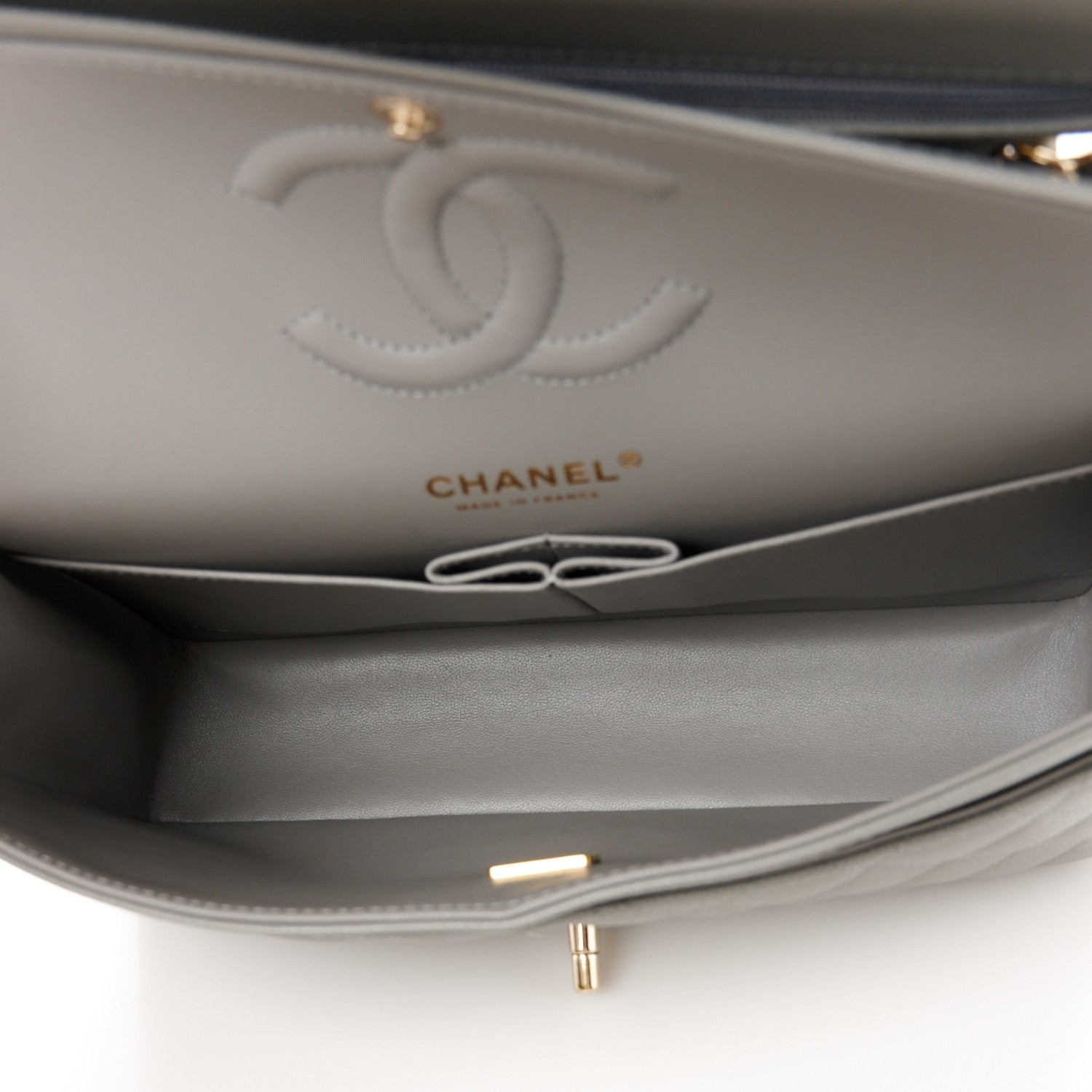 Chanel Caviar Quilted Medium Double Flap Grey 5 of 10