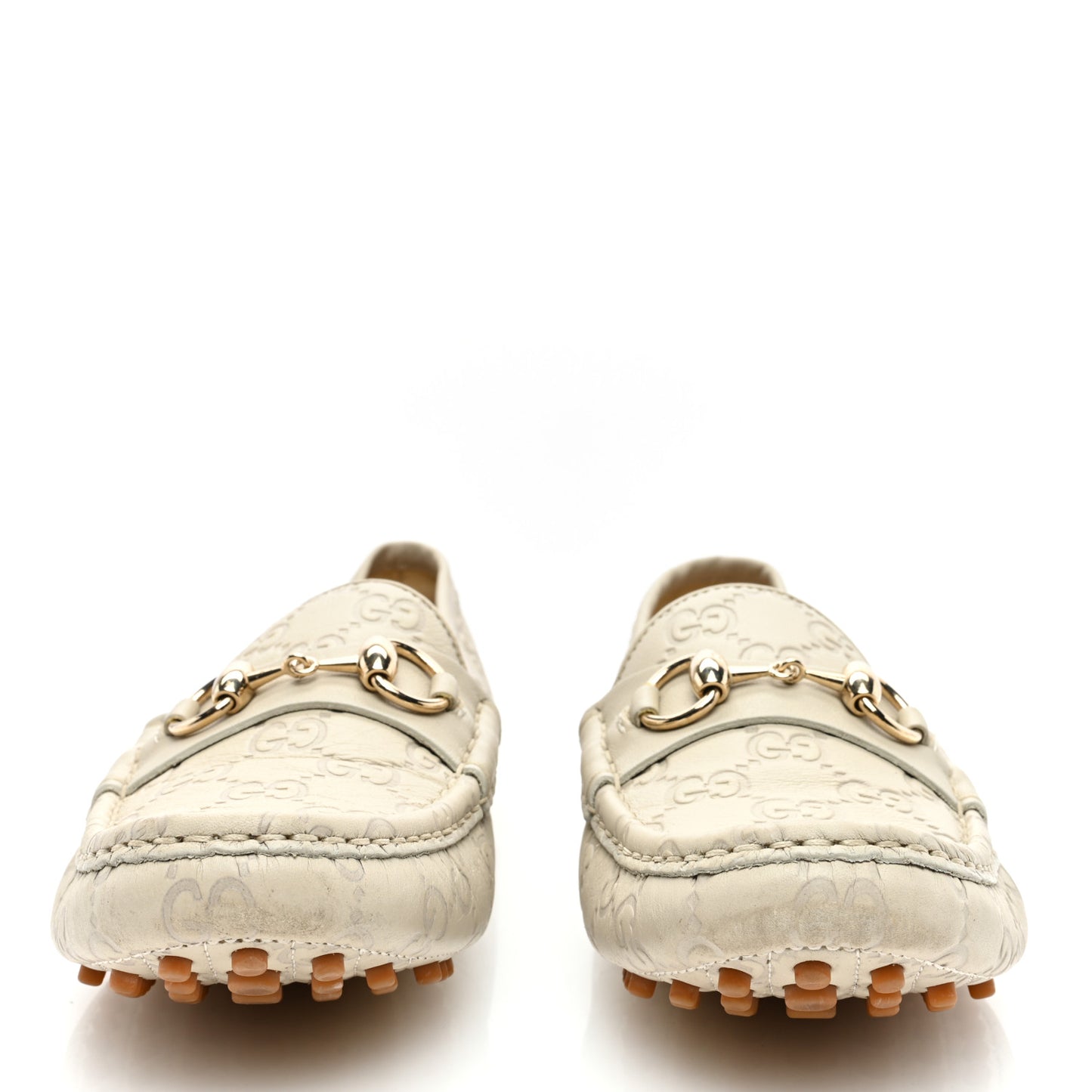 Calfskin Monogram Horsebit Guccissima Moccasin Loafers 38 Grey