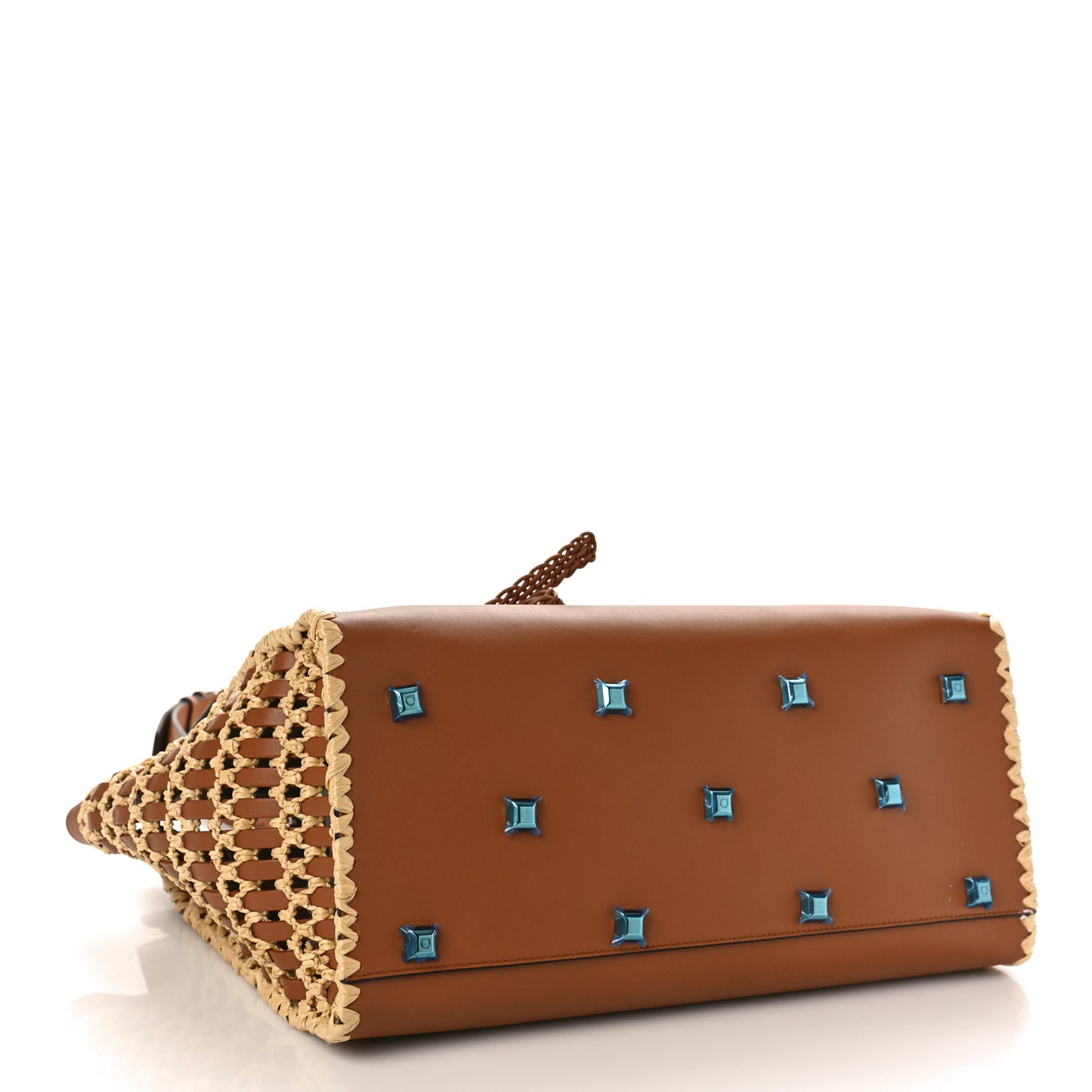 Calfskin Raffia Woven Large The Studio Bag Sella