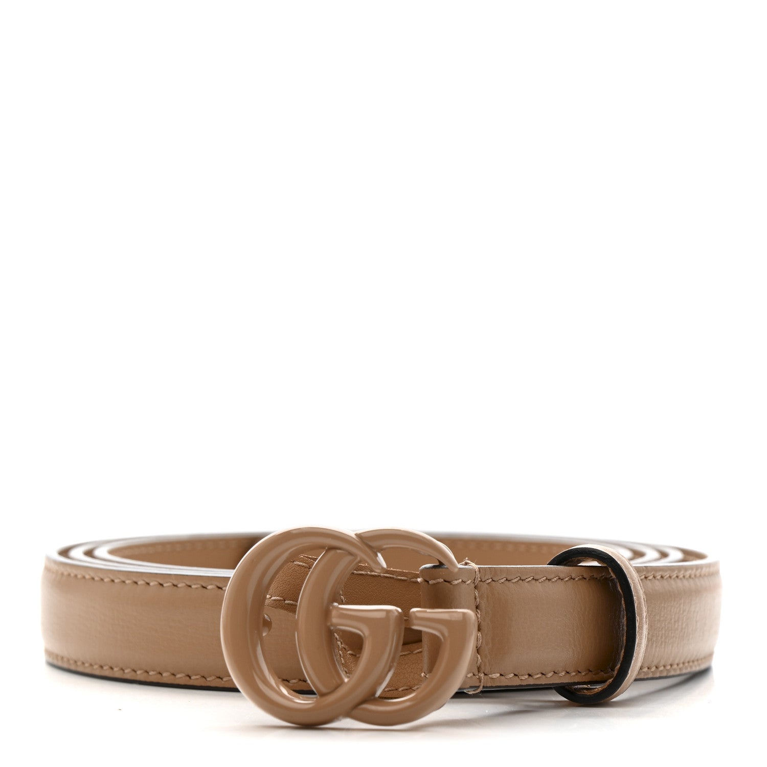 Gucci Azalea Calfskin Enamel Monochrome Double G 20mm Belt 110 44