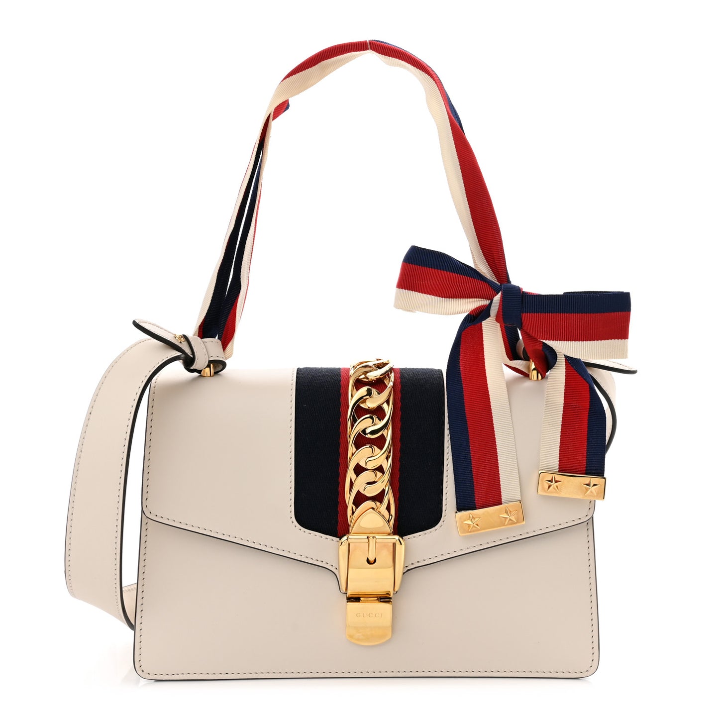 Calfskin Small Sylvie Shoulder Bag Off White