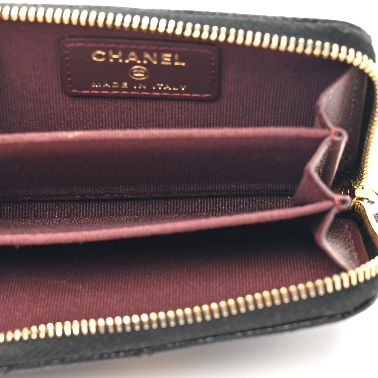 Caviar Quilted Classic Zipped Coin Purse Black