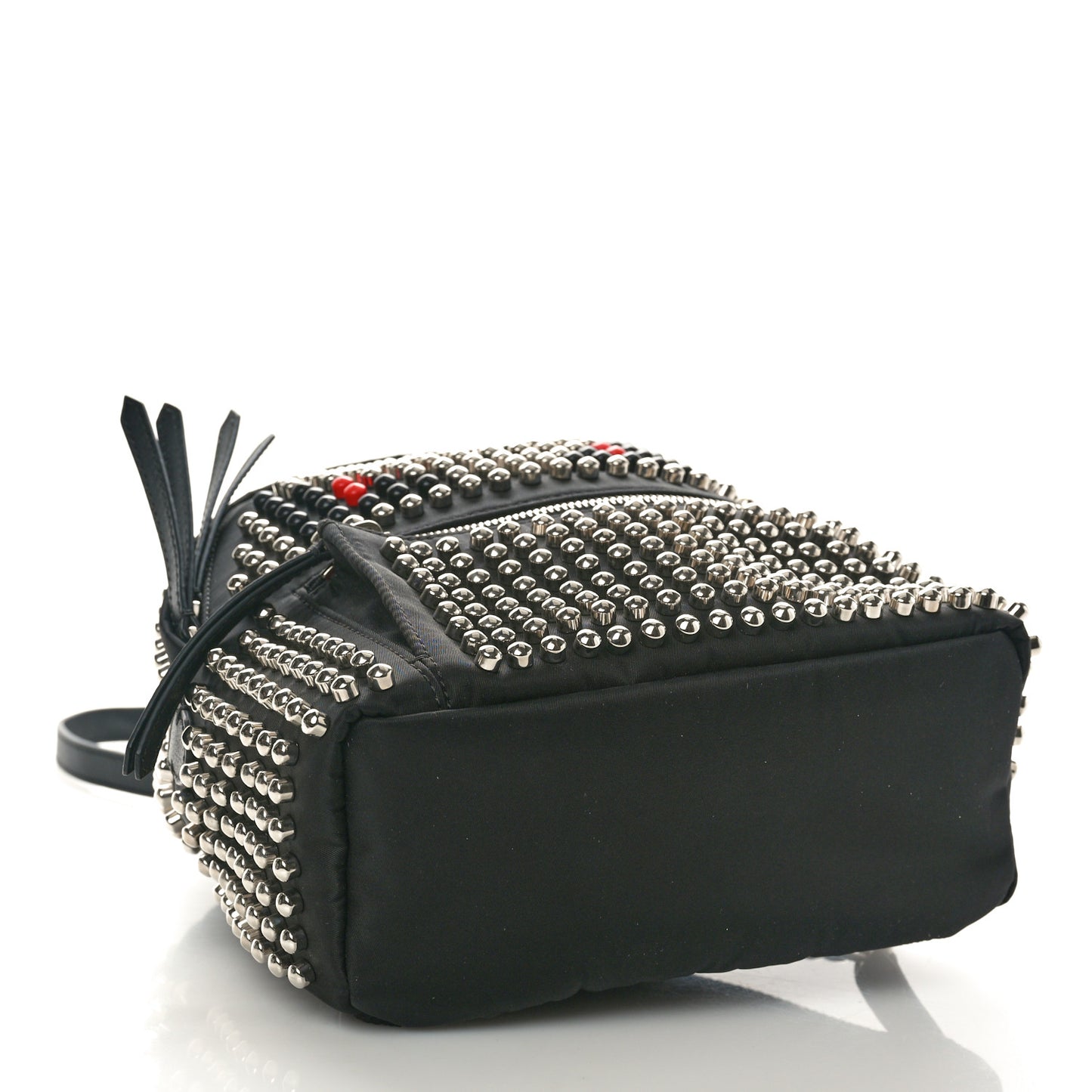 Nylon Vitello Dolce Studded Monster Mini Backpack Black