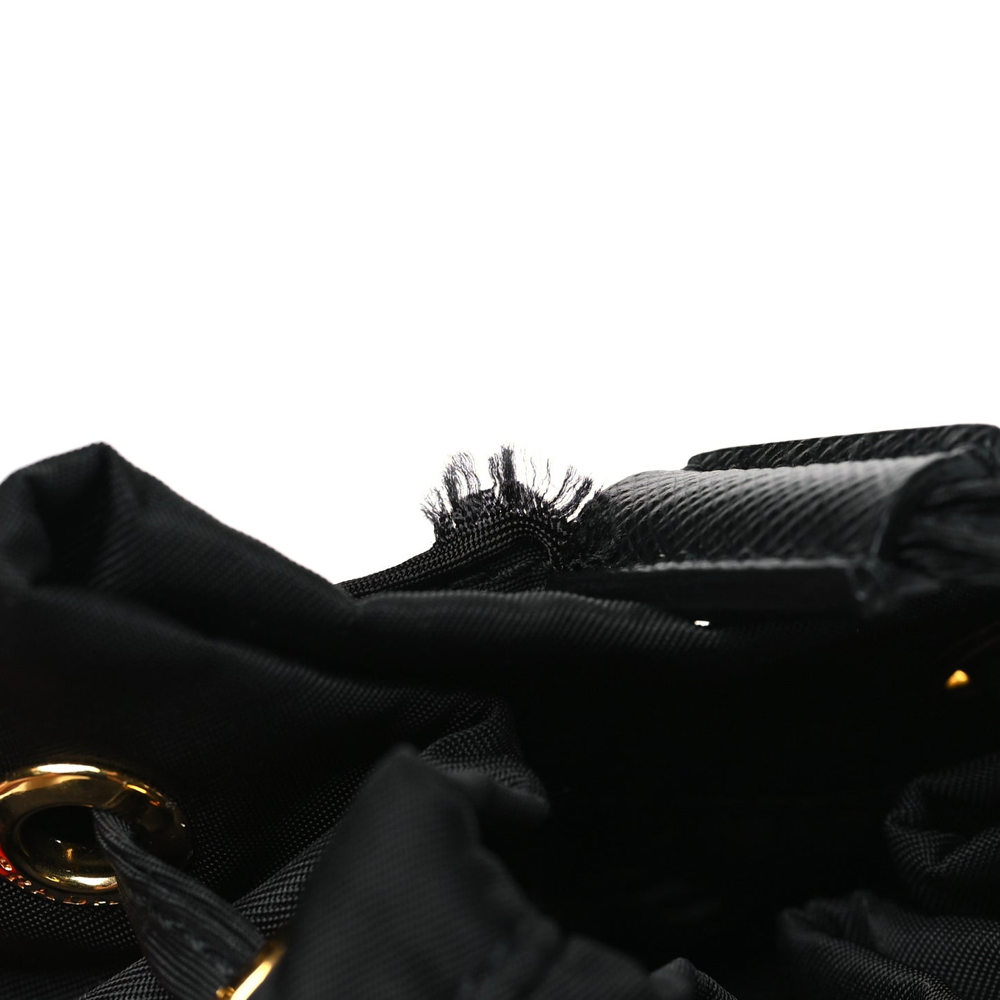 Saffiano Tessuto Nylon Mini Bucket Crossbody Bag Black