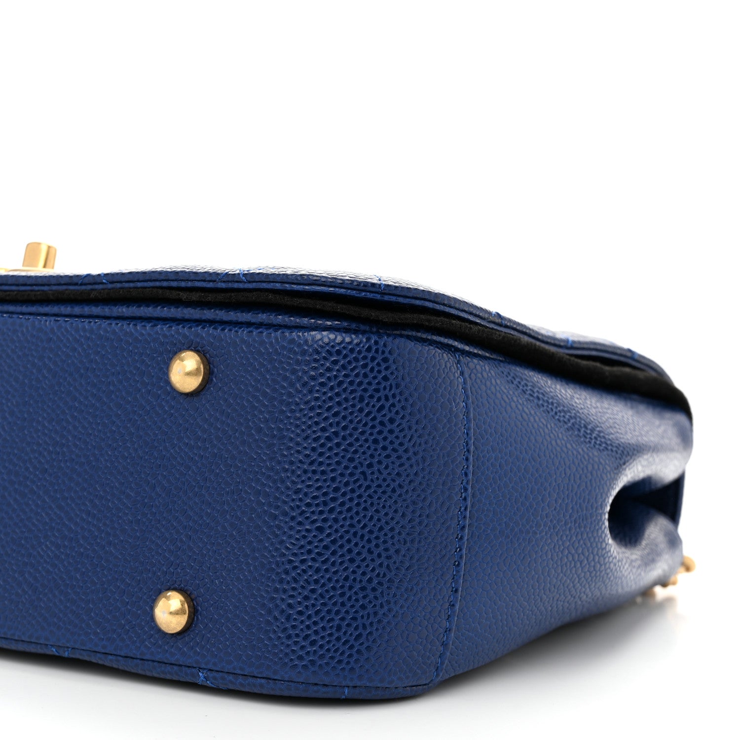 Chanel Caviar Large Carry Around Flap Bag Blue 10 of 11