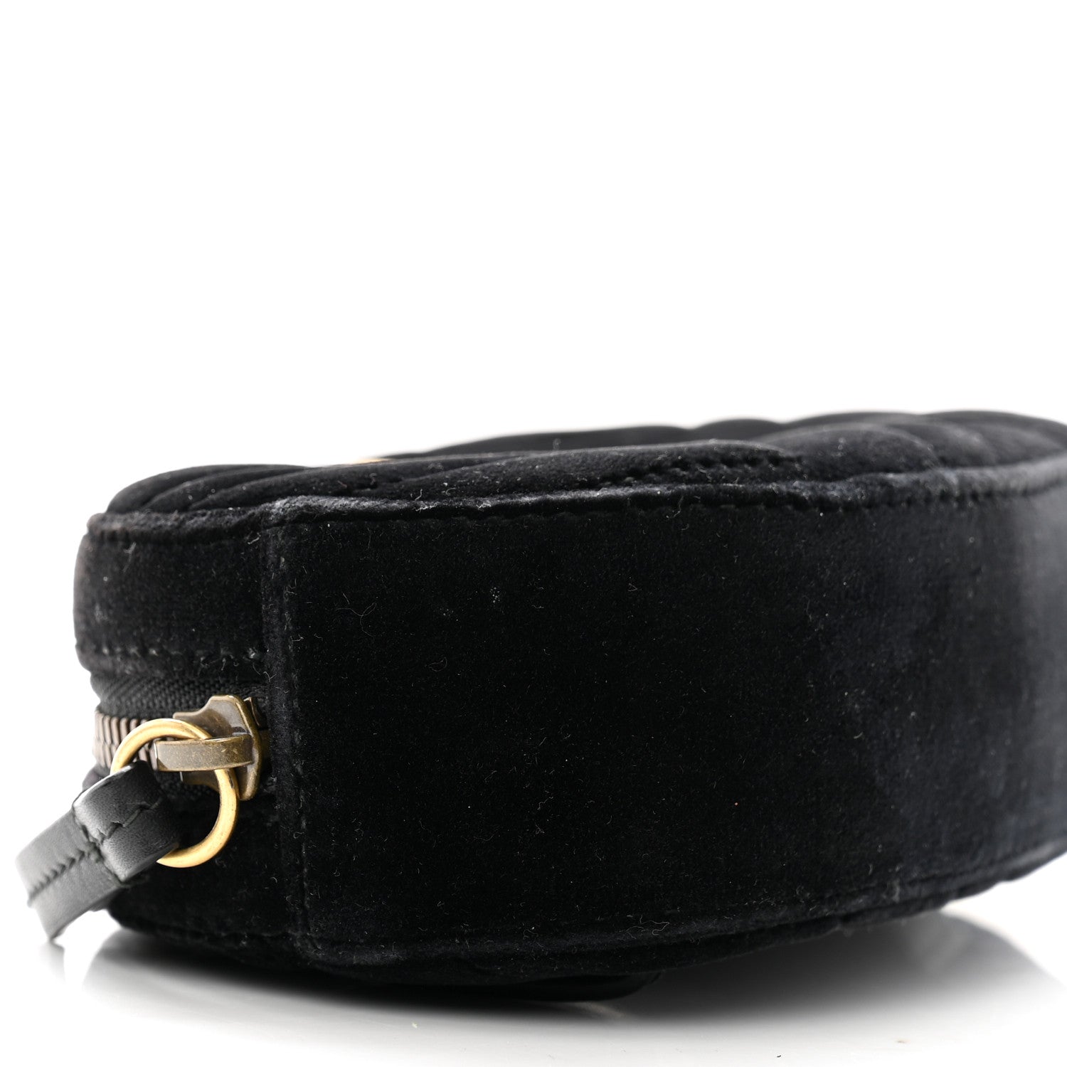 Gucci Velvet Matelasse GG Marmont Belt Bag 95 38 Black 10 of 15