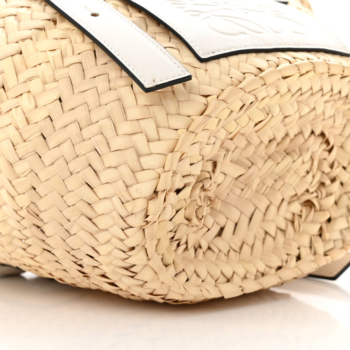 Raffia Small Basket Tote Bag Natural White