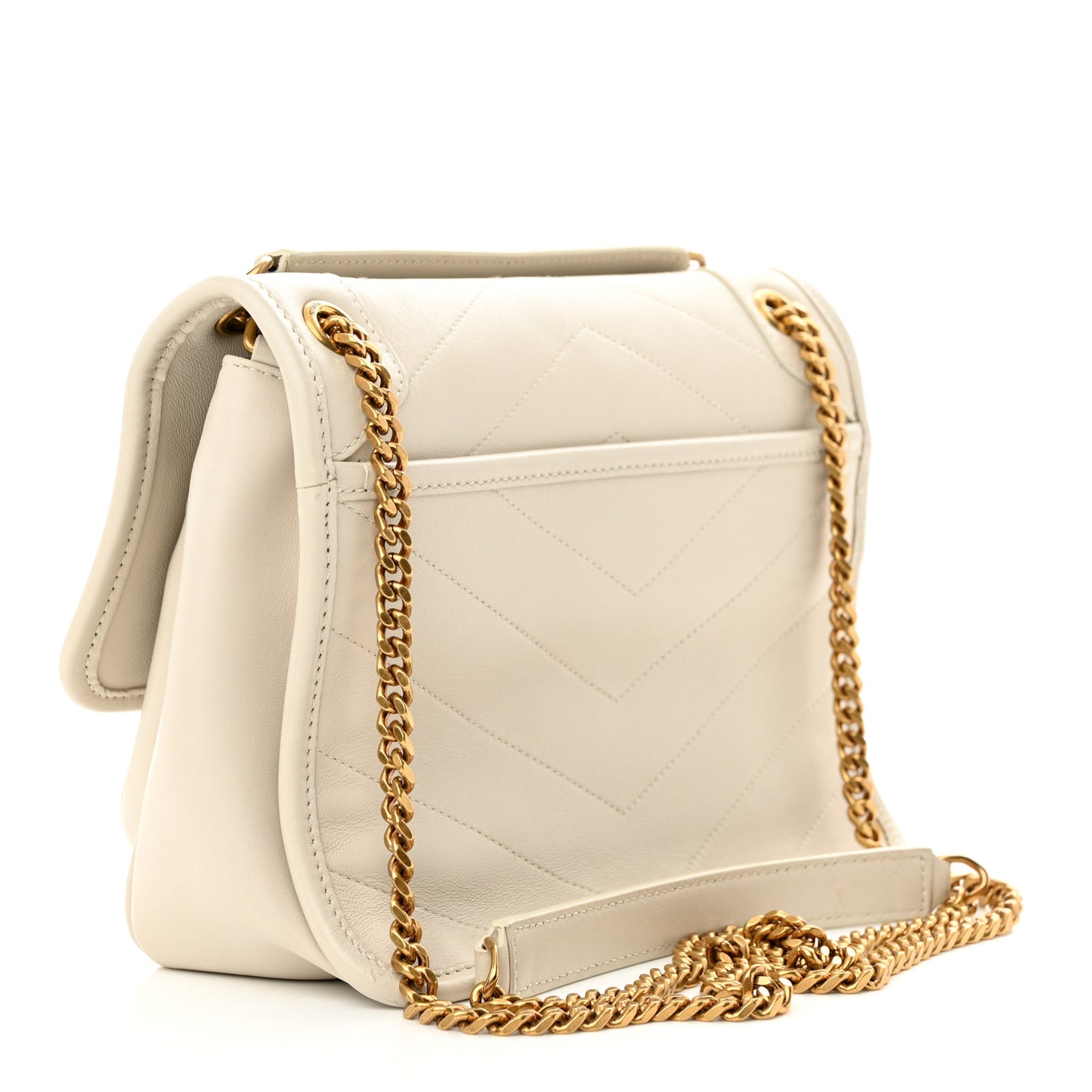 Lambskin Matelasse Monogram Baby Niki Chain Satchel Ivory