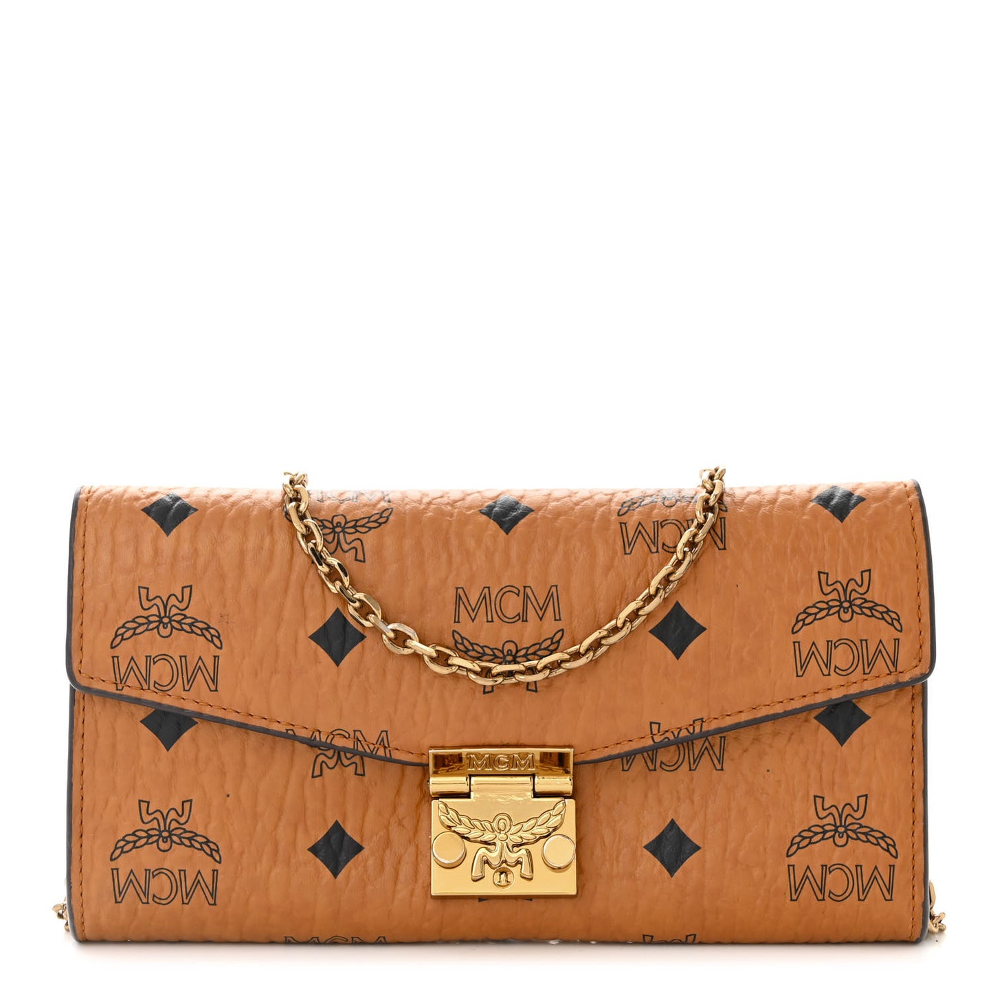 Visetos Large Patricia Wallet On Chain Cognac