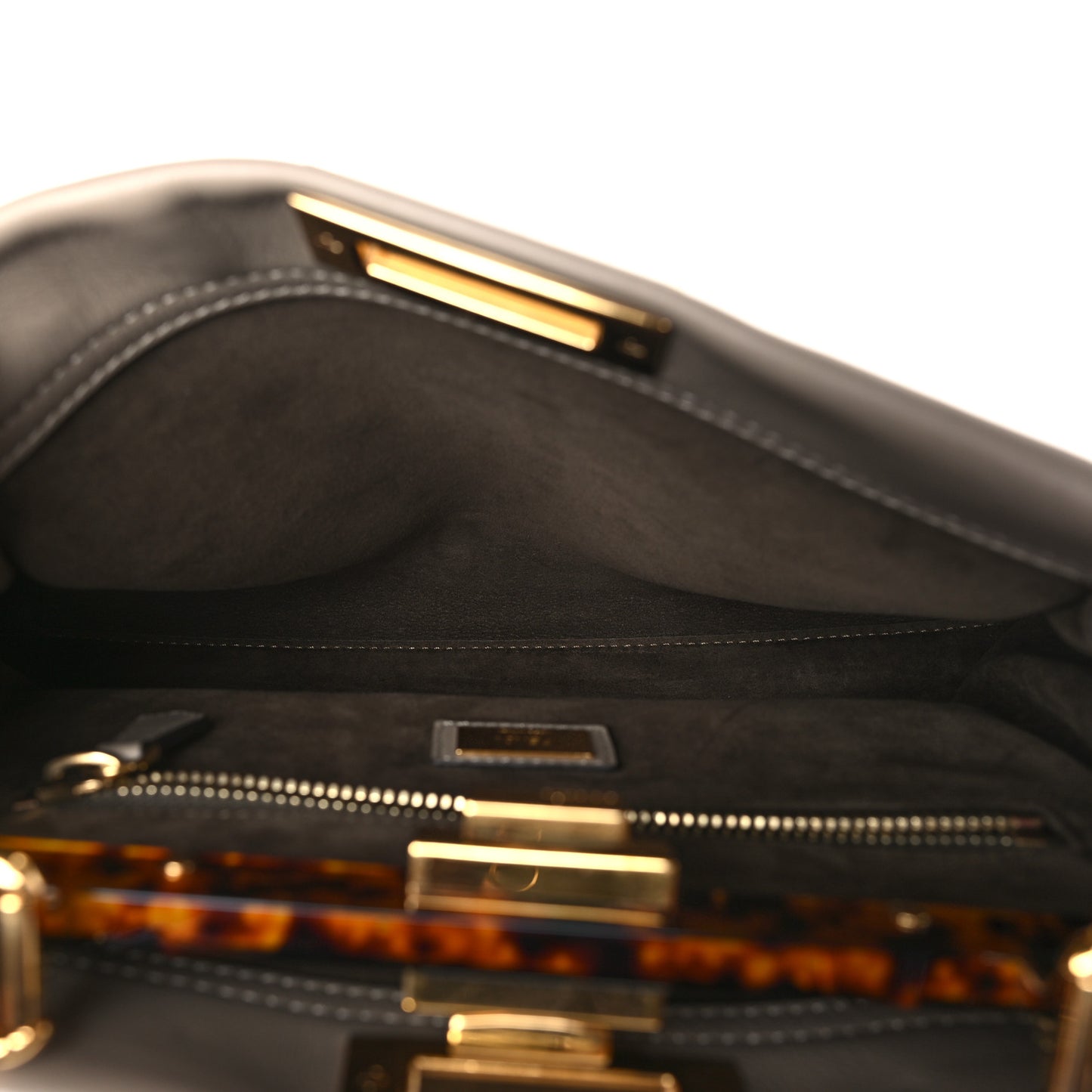 Vitello Seta Plexiglass Tortoise Medium Peekaboo Iconic Satchel Tortora