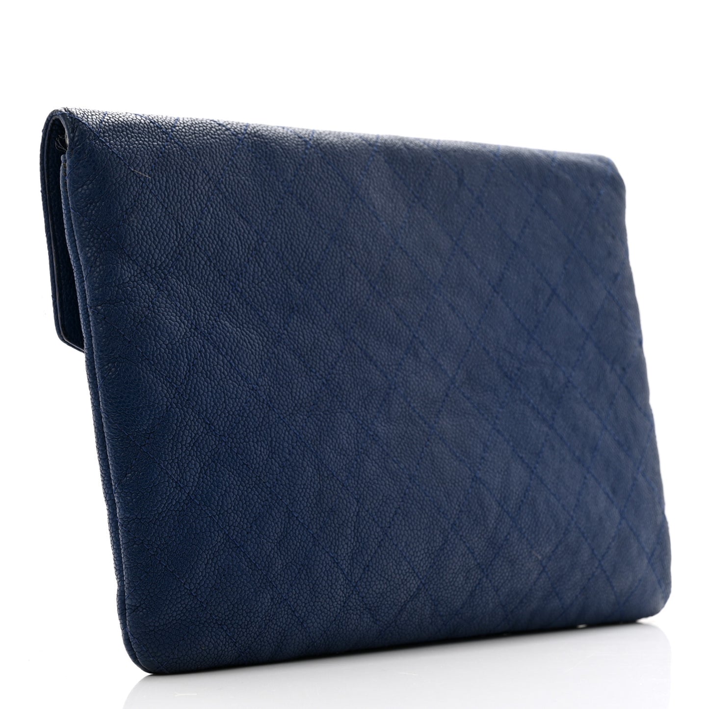 Grained Calfskin Quilted Cuba Clutch Dark Pink