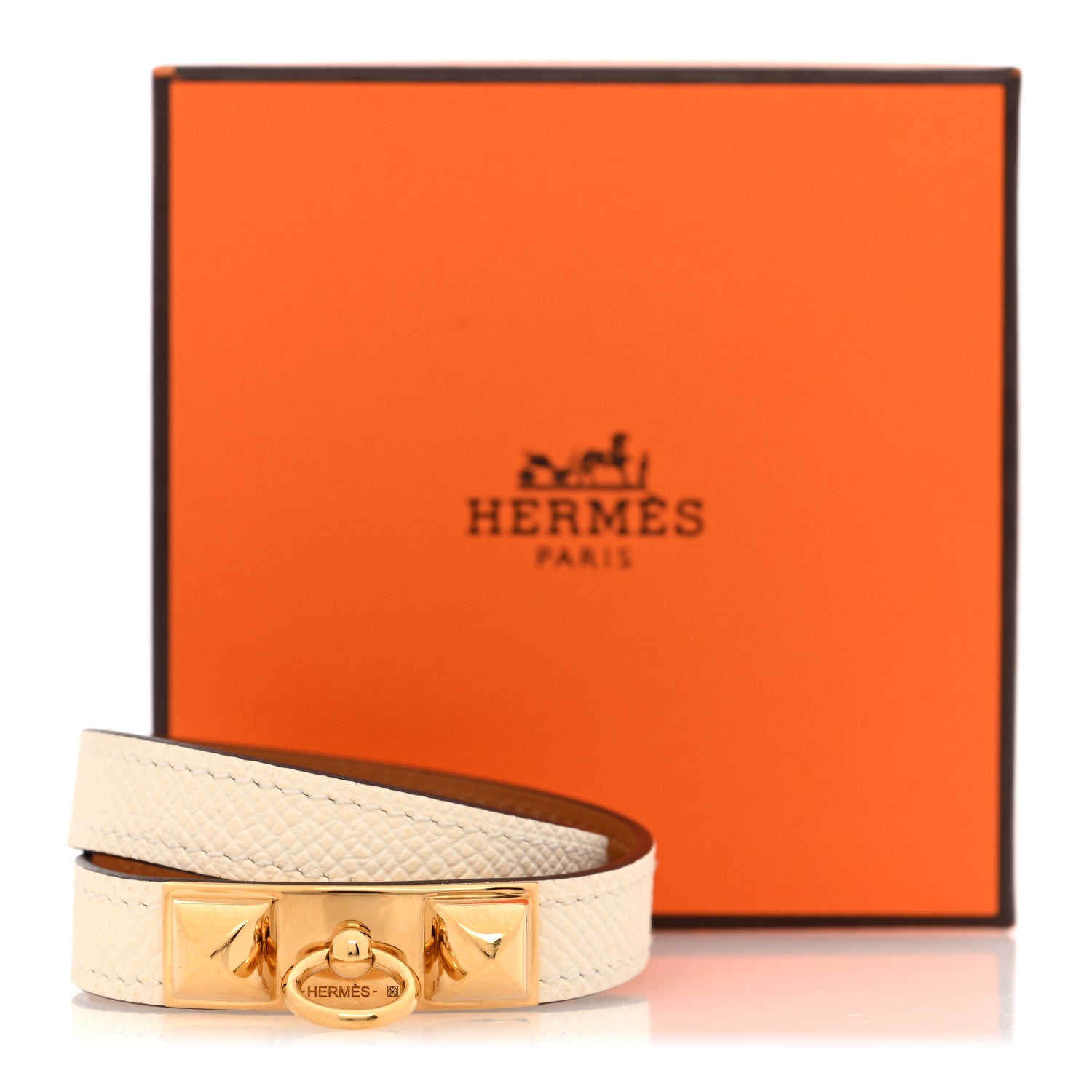 Hermes Epsom Rivale Double Tour Bracelet T2 Nata 6 of 6
