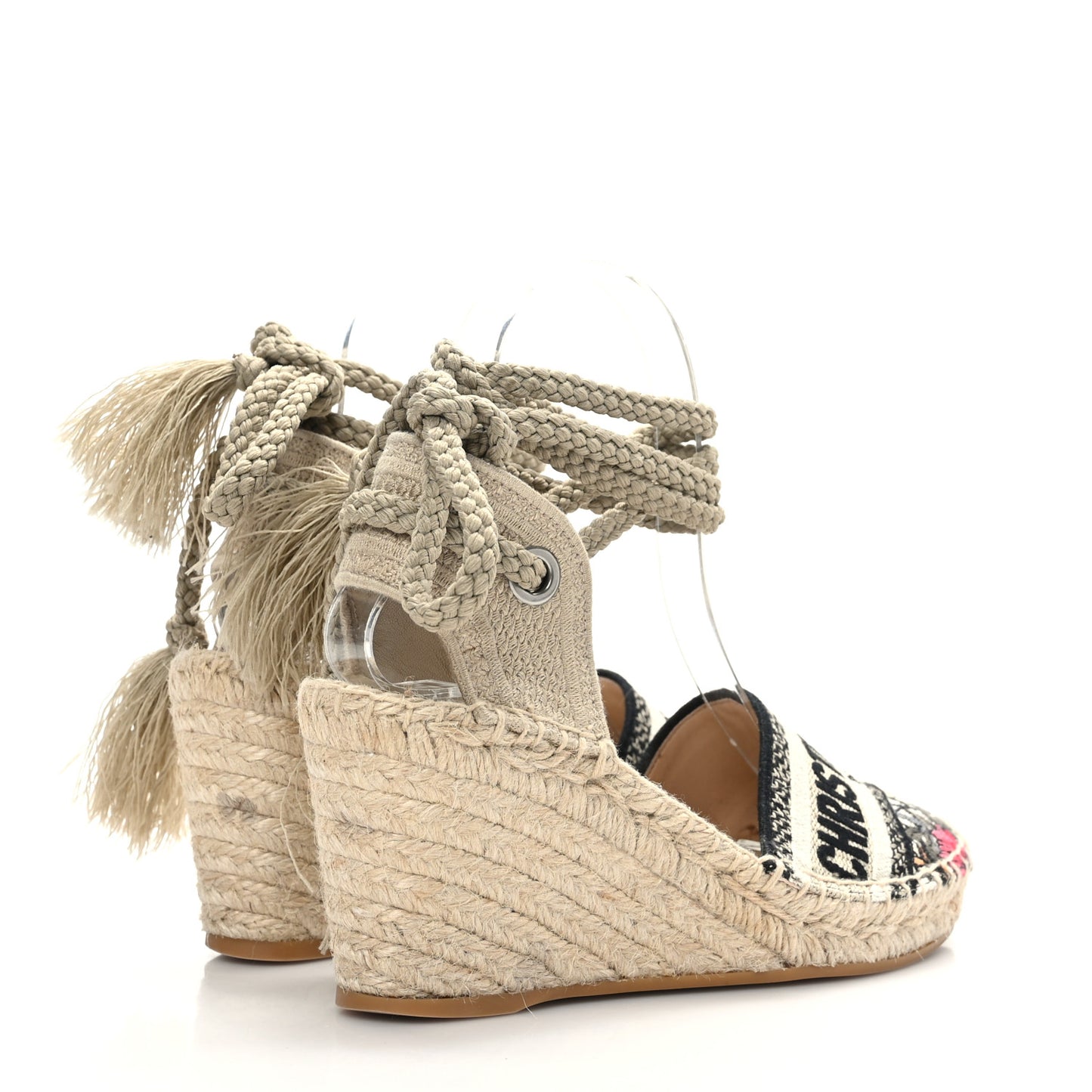 Canvas Mille Fleurs Embroidered Granville Ankle Tie Espadrille 65mm Wedges 35 Multicolor