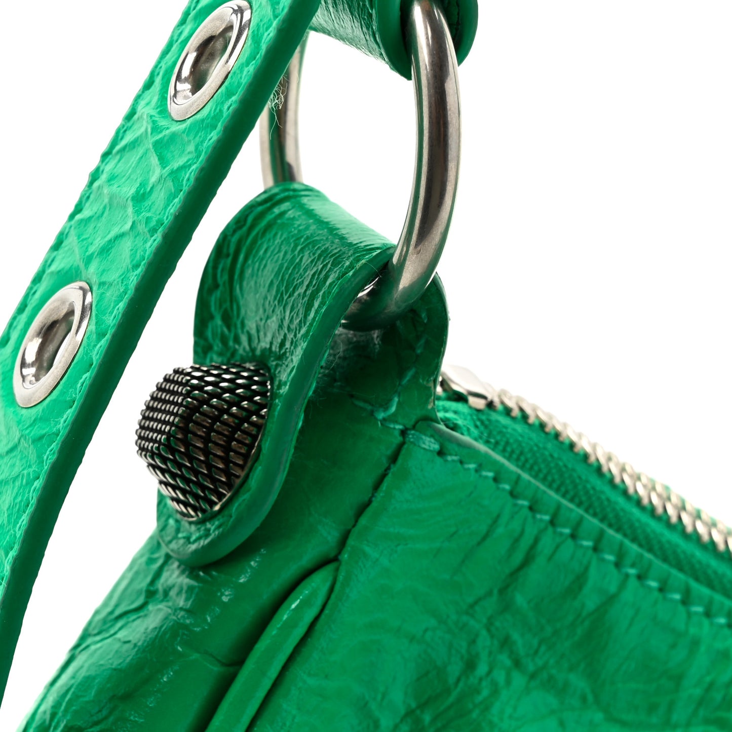 Agneau Arena Small Le Cagole Shoulder Bag Vivid Green