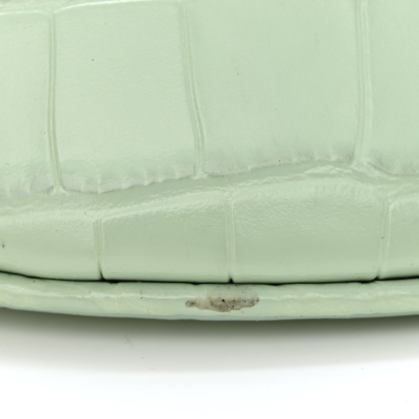 Shiny Calfskin Charms Crocodile Embossed XXS Souvenir Belt Bag Light Green