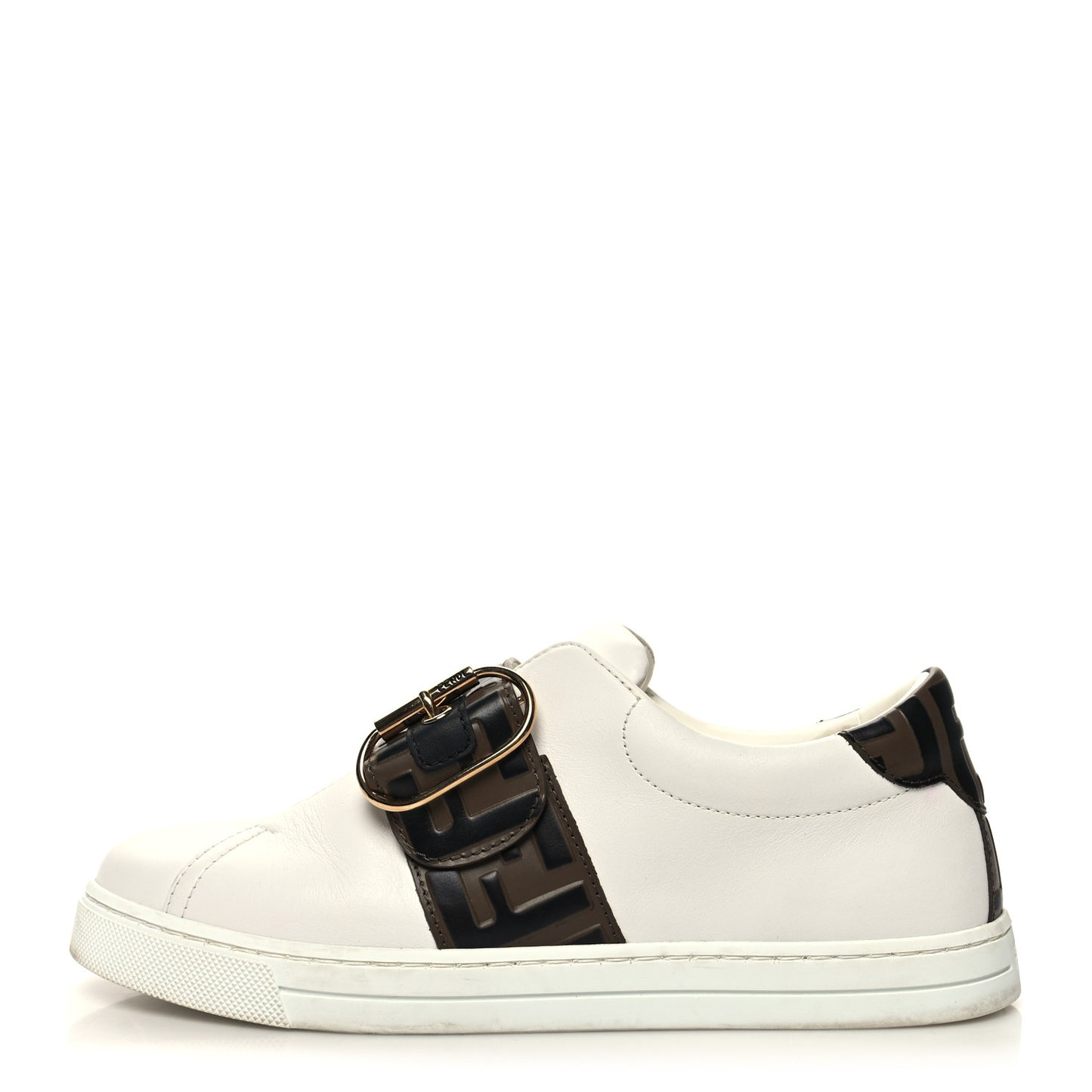 Vitello FF Embossed Womens Slip On Sneakers 37 Ultra 37 White Maya Black