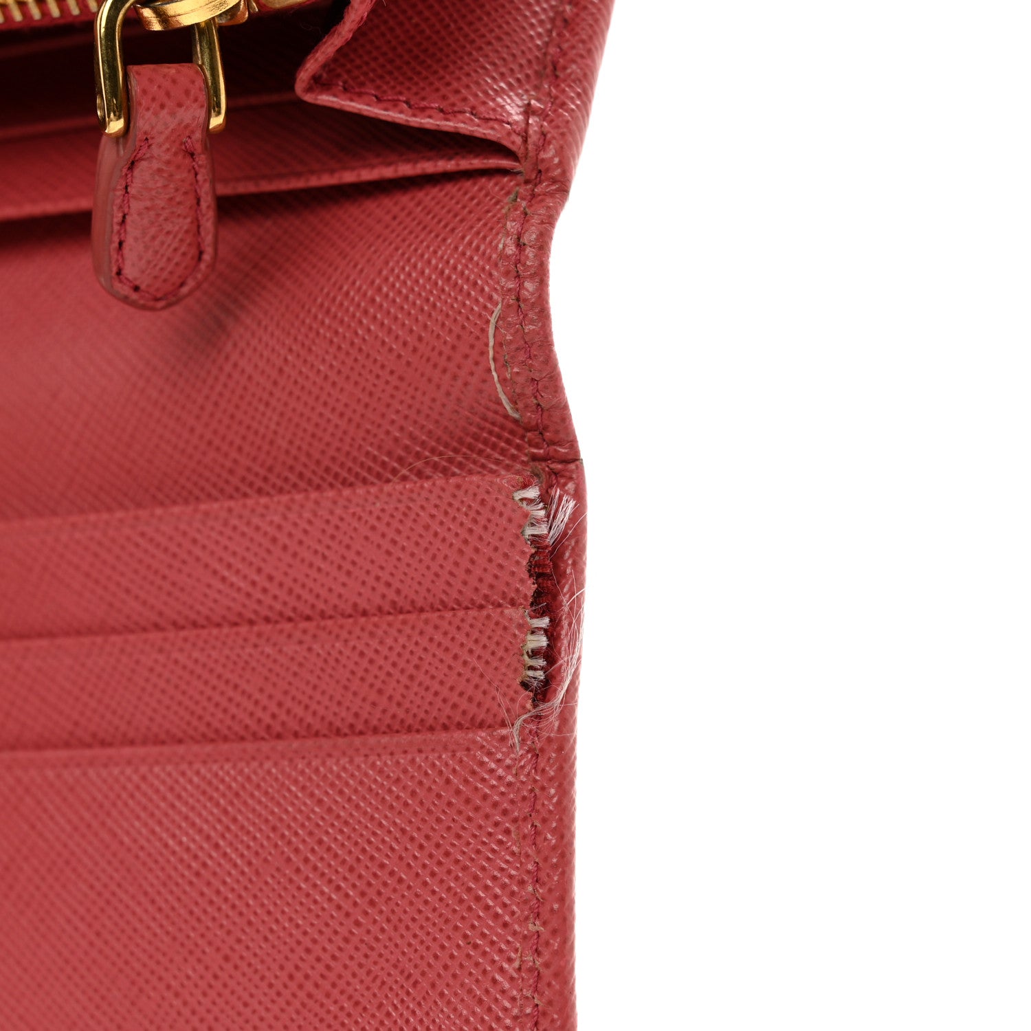 Prada Saffiano Metal Continental Flap Wallet Fragola 7 of 9