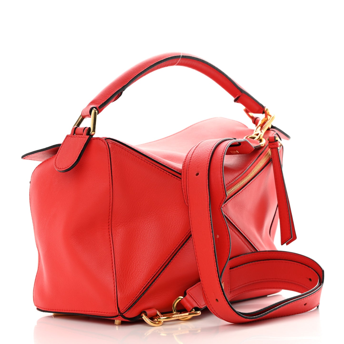 Calfskin Medium Puzzle Bag Scarlet