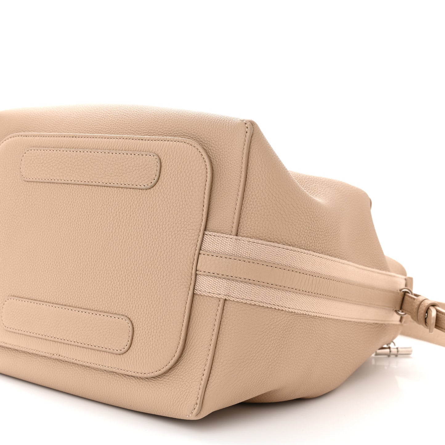 Grained Calfskin Large Bale Bag Light Mastic