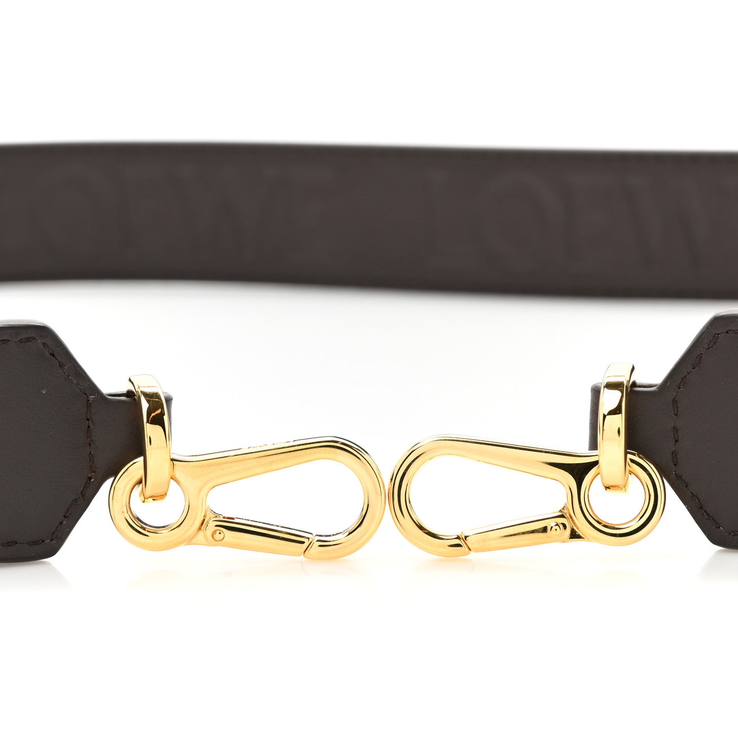 Satin Calfskin Embossed Anagram Strap Dark Chocolate